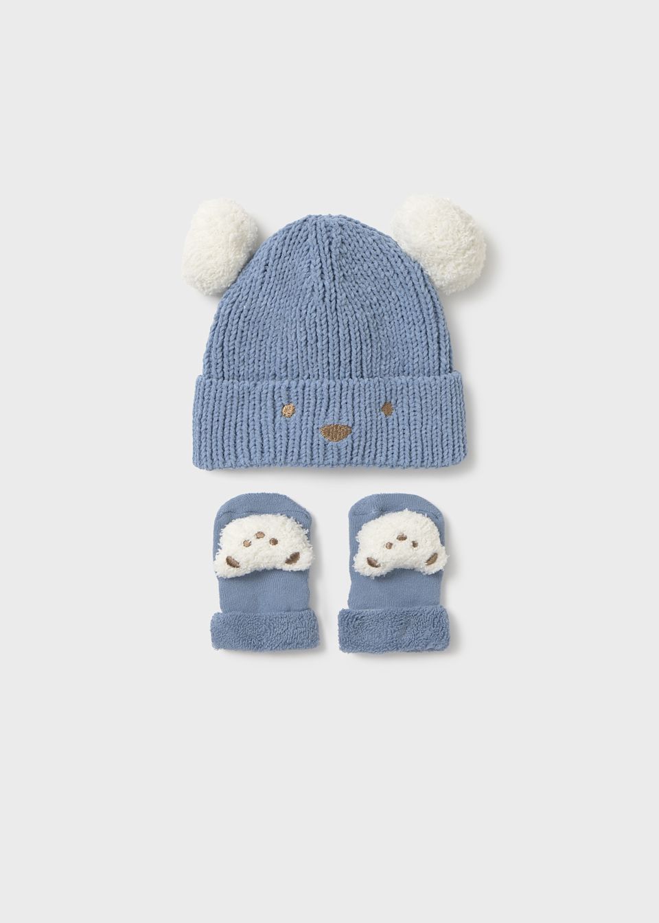 Newborn unisex hat and mittens set