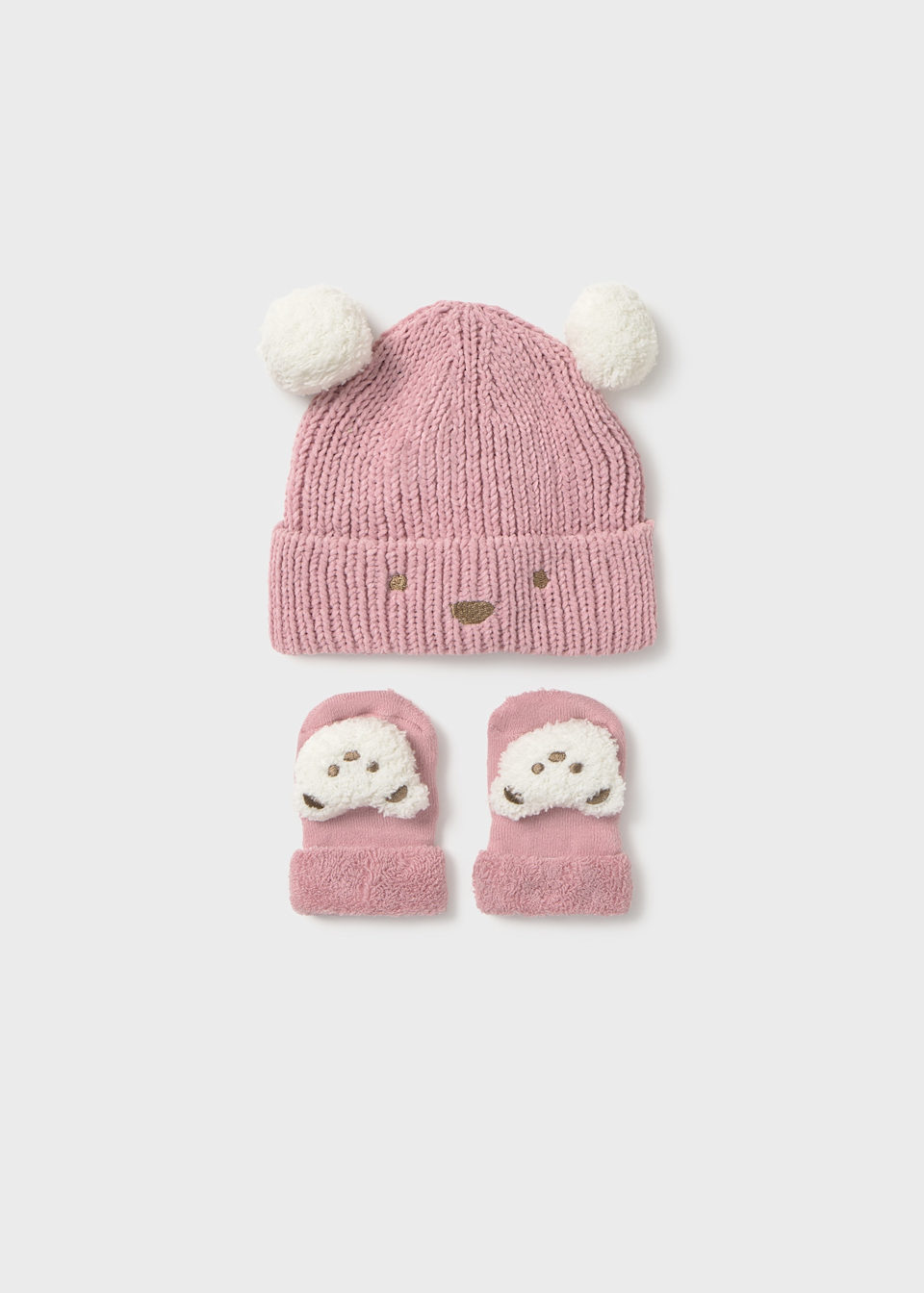 Newborn unisex hat and mittens set