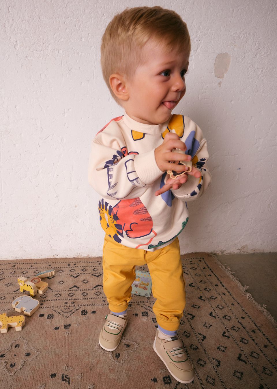 Pantalon en molleton appliques bébé