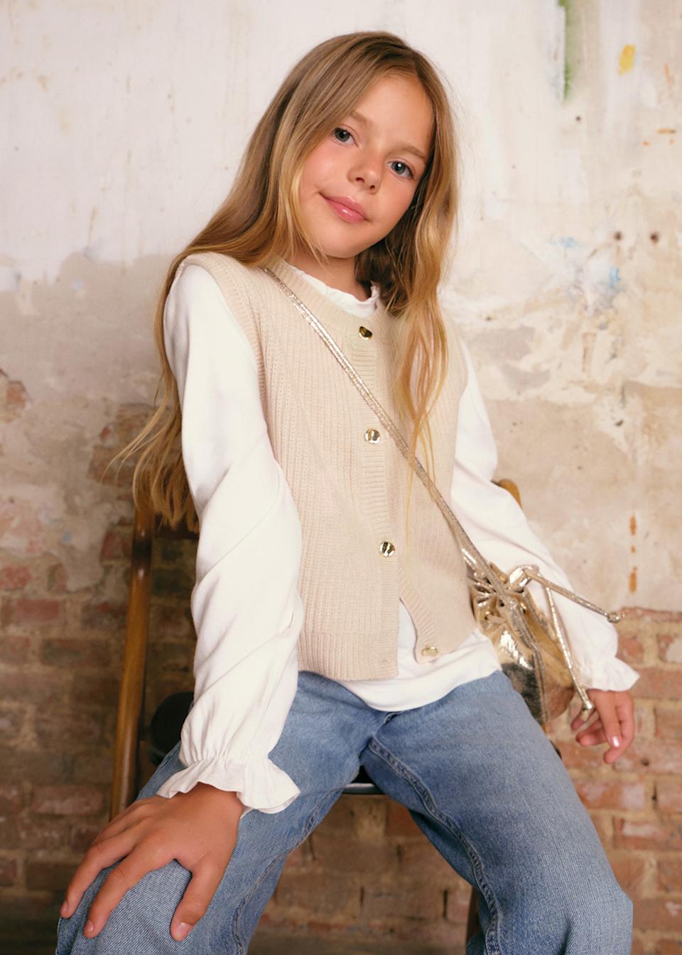 Gilet à boutons fille