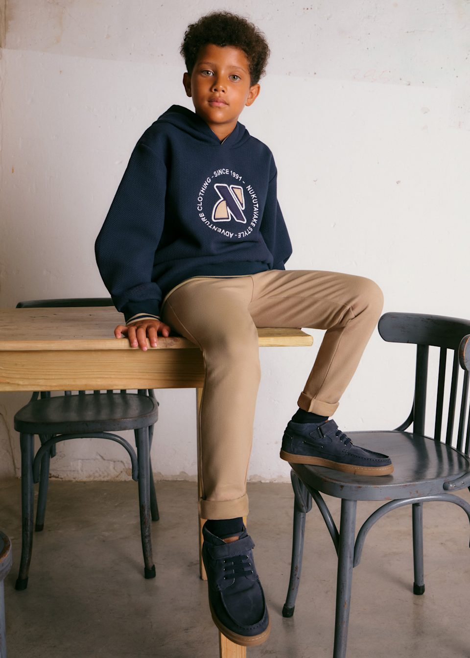 Pantaloni eleganti interlock baiat