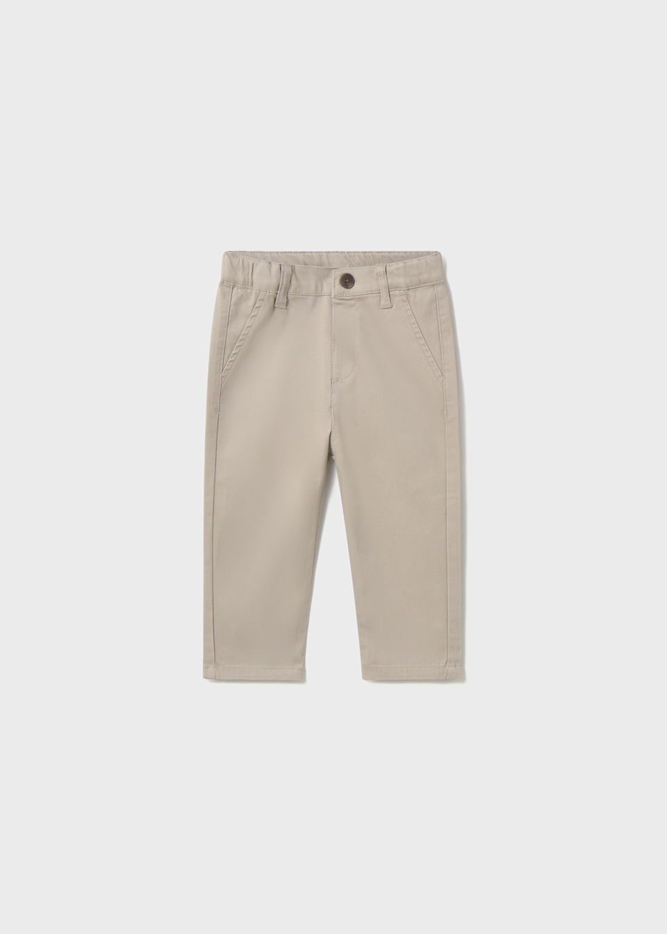 Long chino trousers in piqué fabric