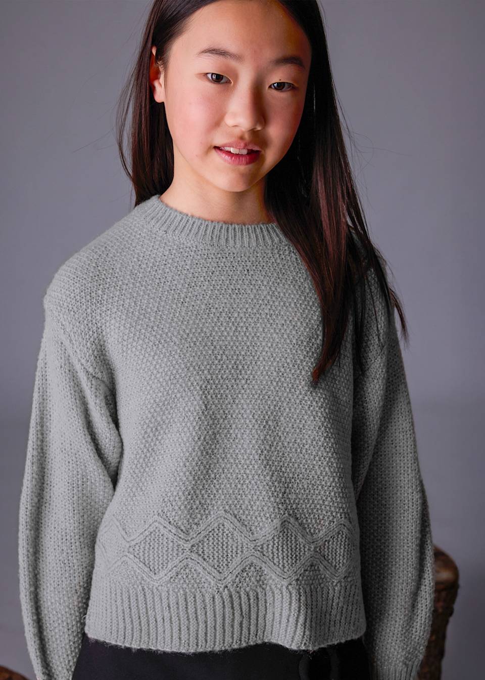 Girls metallic yarn jumper