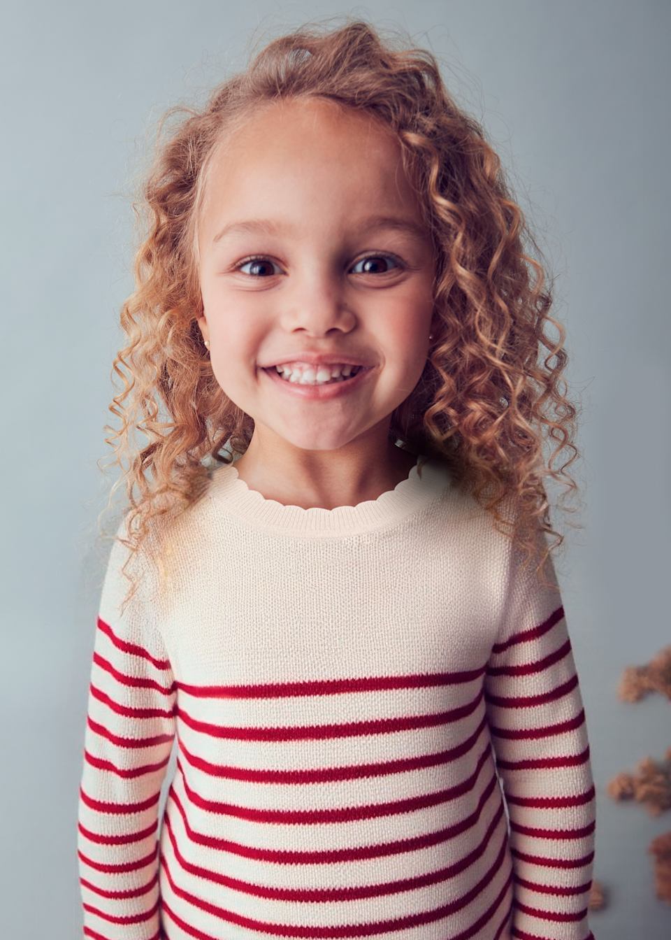 Pull tricot rayé fille