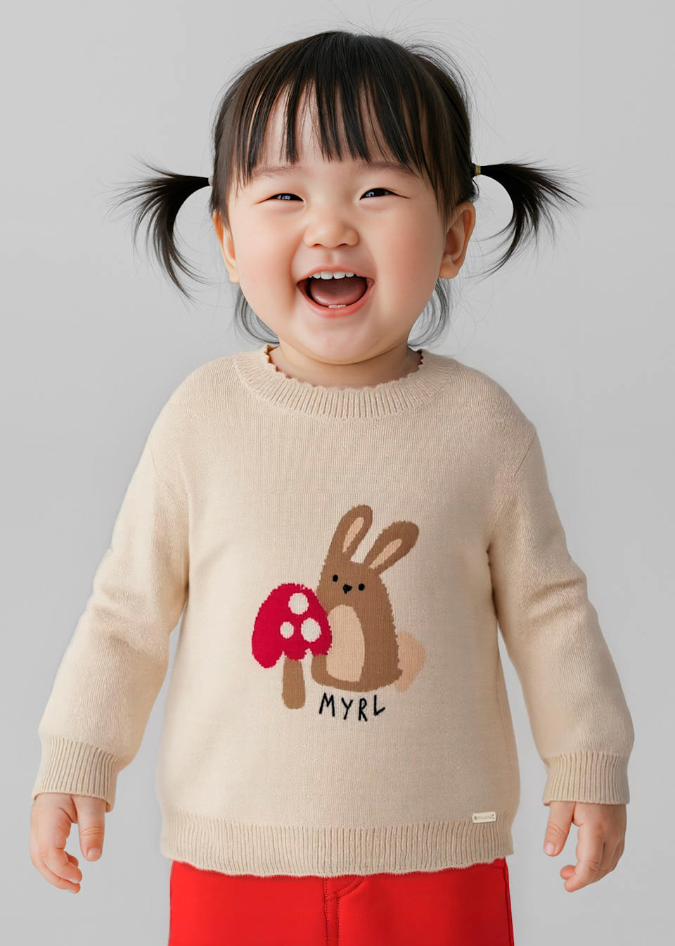 Baby animal motif jumper
