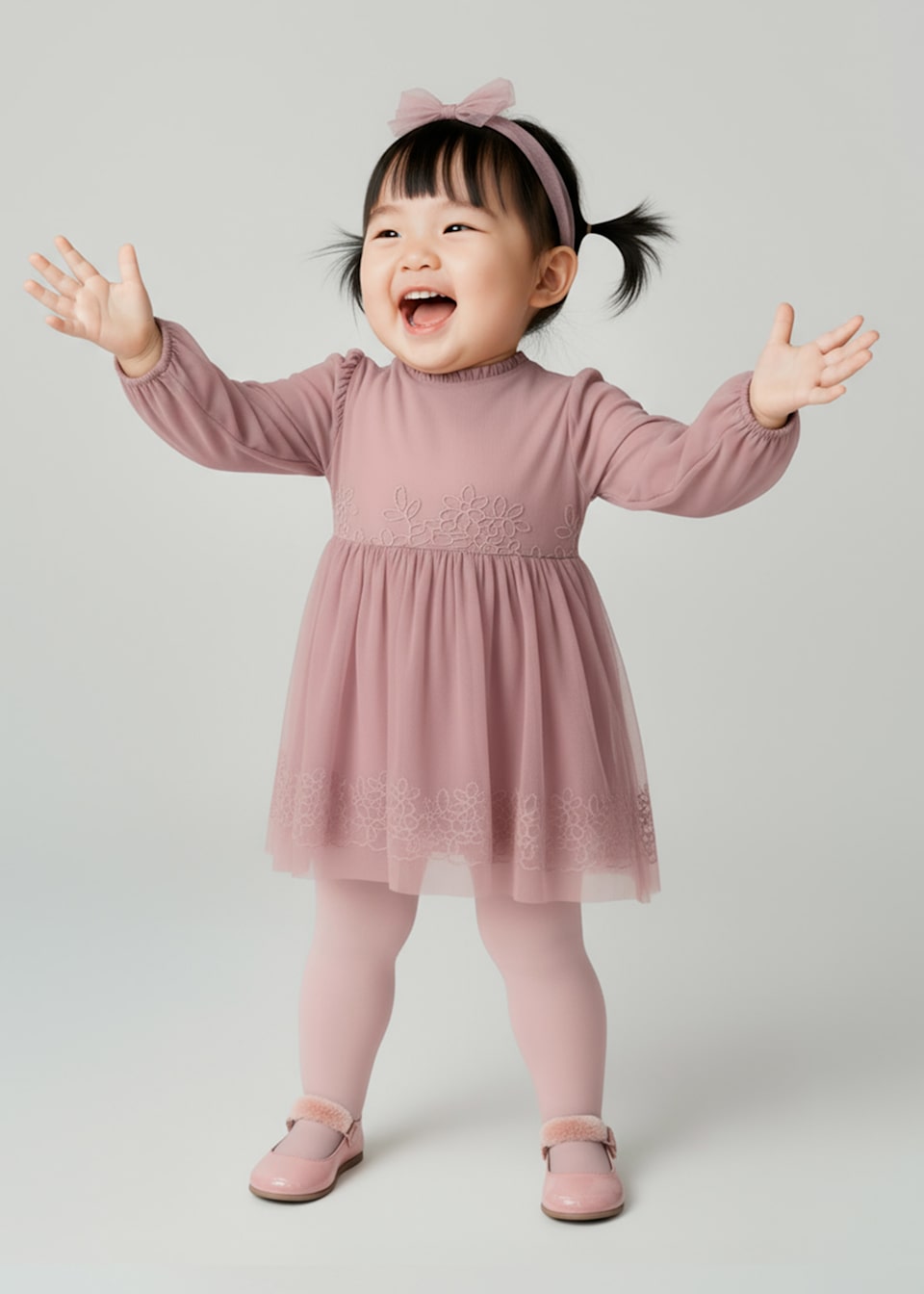 Baby tulle ceremony set with headband