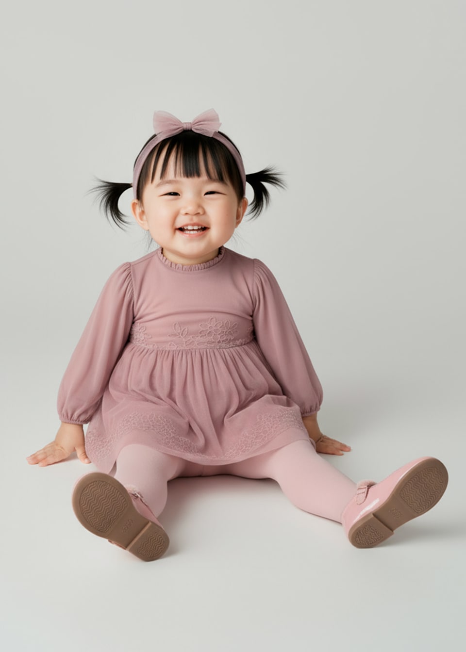 Baby tulle ceremony set with headband