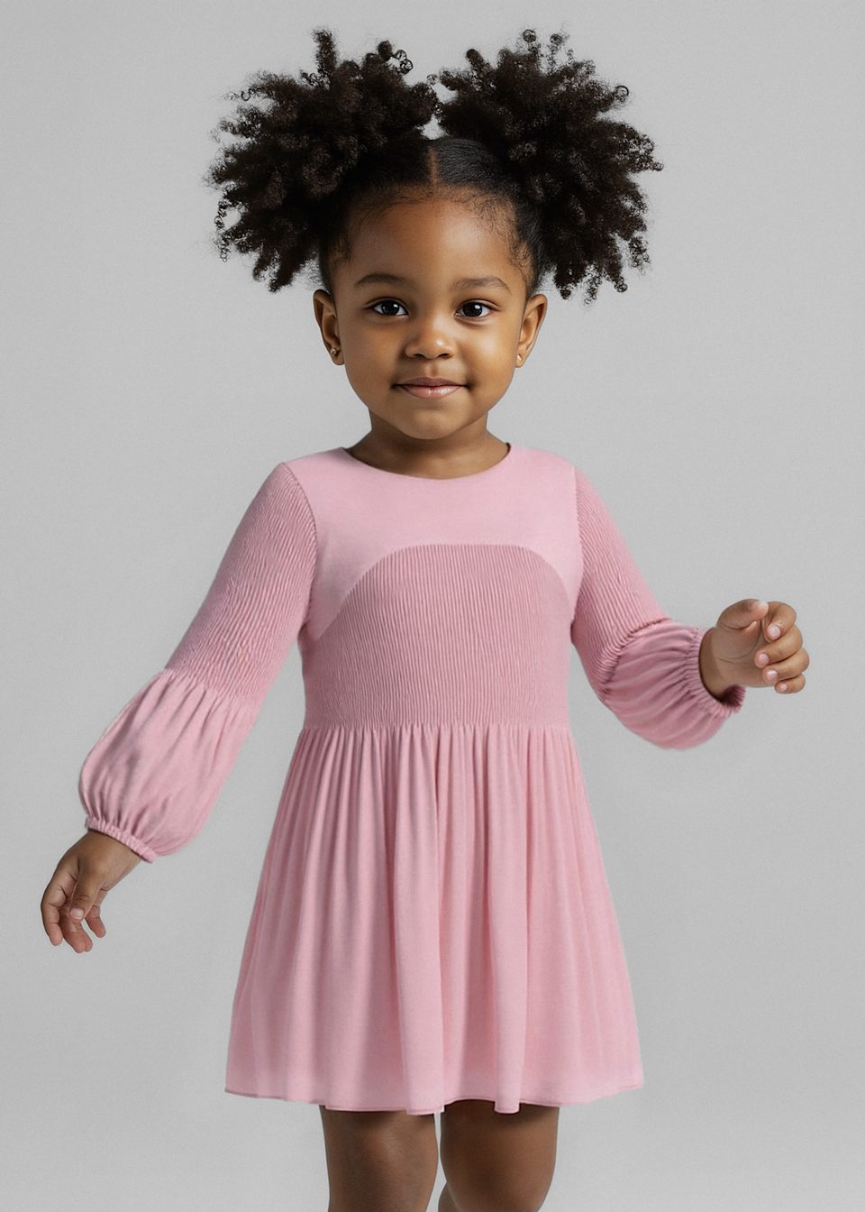 Girl Pleated Chiffon Dress