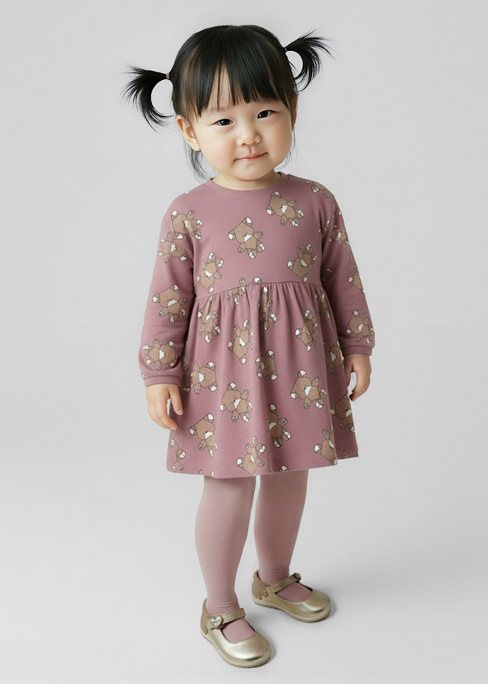 Vestido felpa estampado bebé