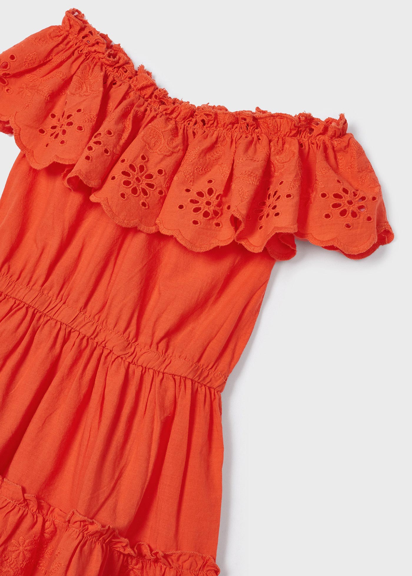 MAYORAL - Vestito neonata arancio manica volant - 18M/86cm