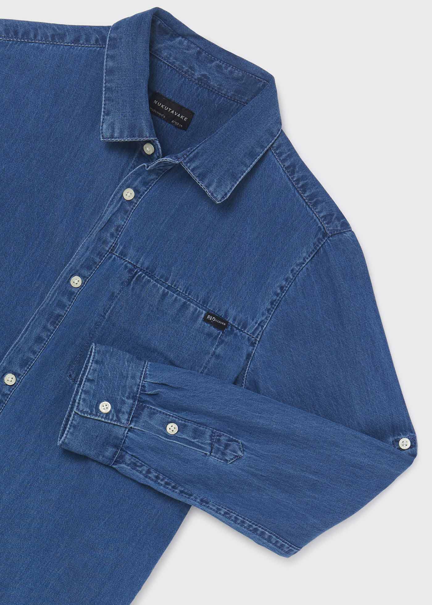 Mayoral 140 Sky Blue Long Sleeve Shirt, Mayoral 3567 Dark Denim Jeans and Mayoral 3366 Blue Stripe Jumper In Stock Now main image 0