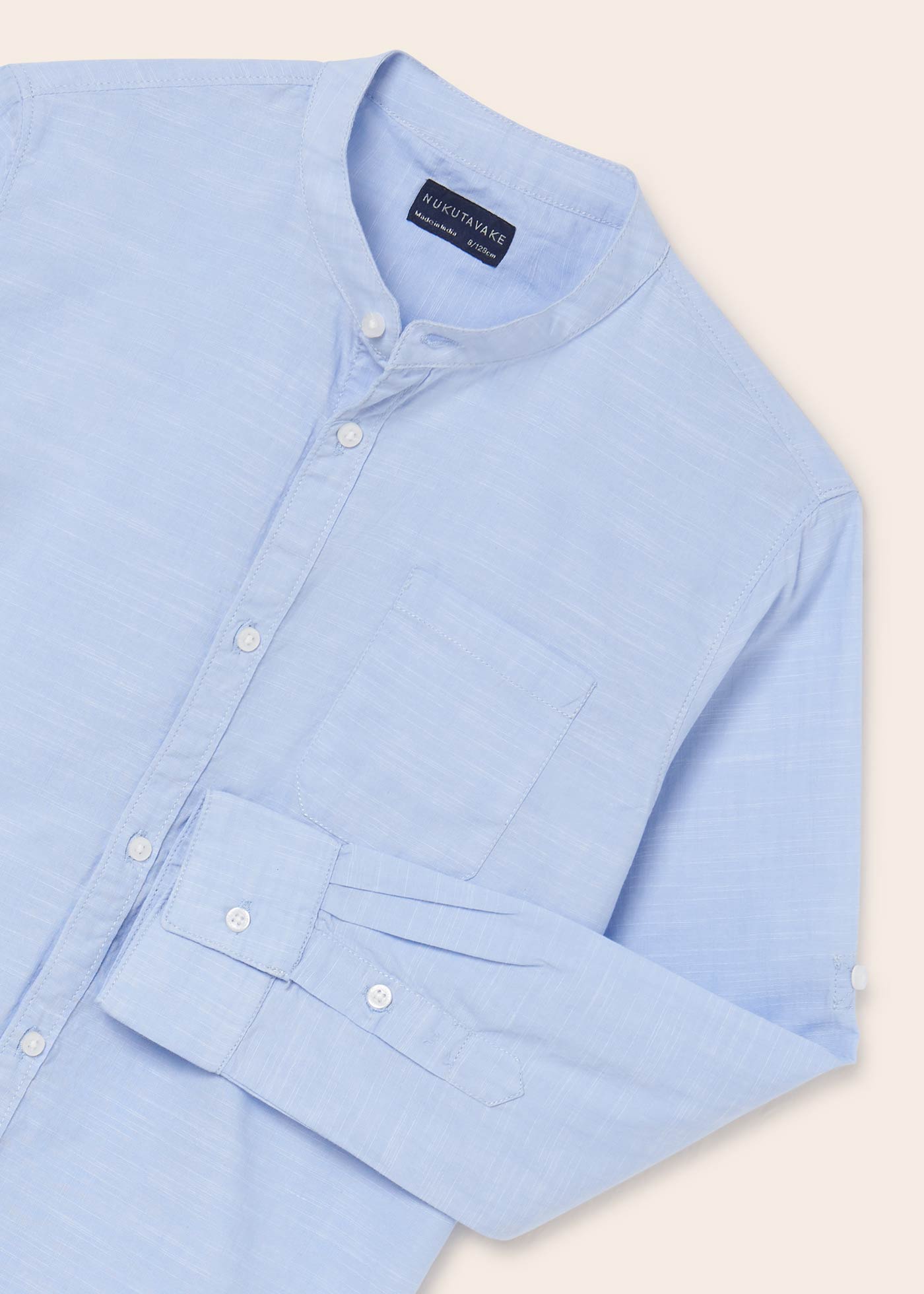 Camicia Bambino Manica Lunga - Top In Cotone Con Colletto Alto, Taglie 2-8 Anni, 4 Colori