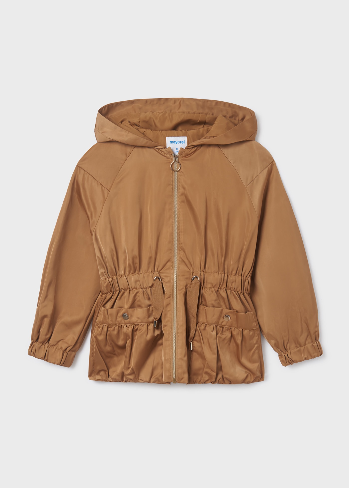 peplum drawstring windbreaker jacket