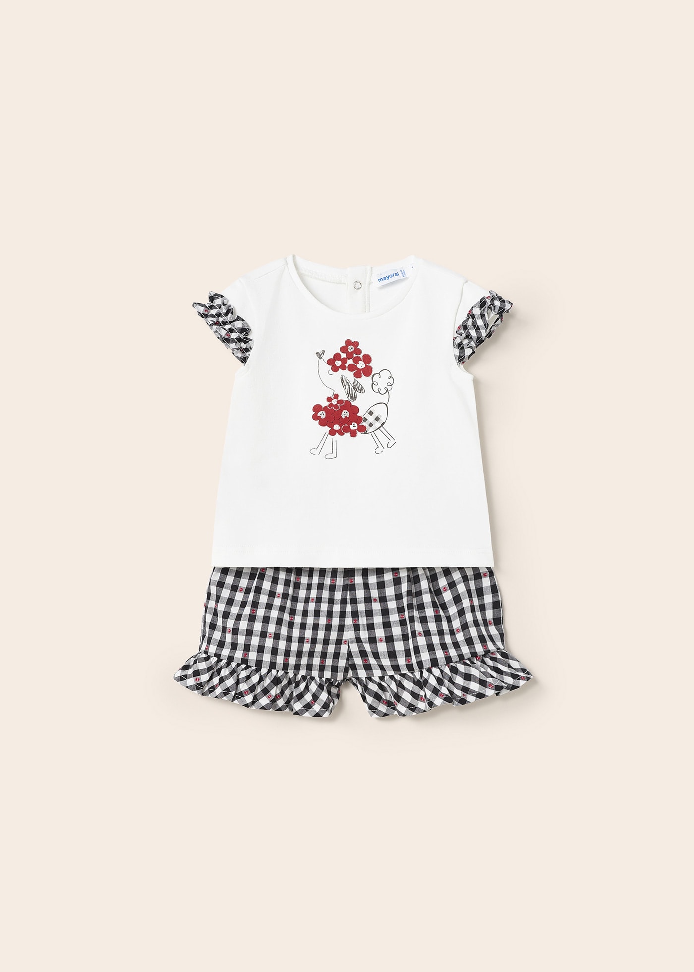 Ensemble Tenue 2 Pièces Miss Mona Mouse Pour Bébé Fille - Taille 3T, Manches Longues, Rouge Et Crème (occasion Très Bon état)