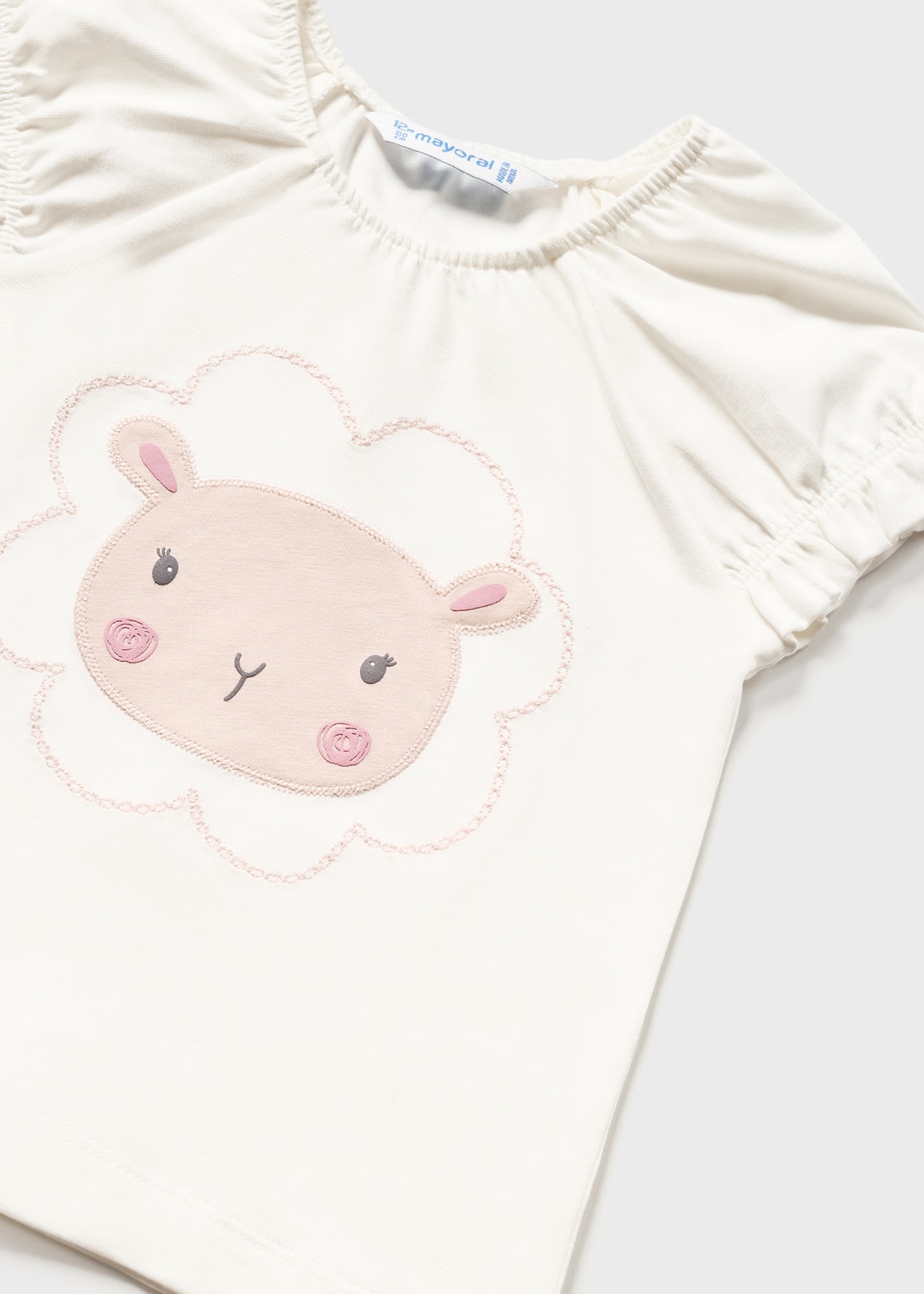 Maglietta Mayoral Bambino Con Stampa Animali – Girocollo, Bottoni, 100% Cotone, Color Panna, Primavera/estate 2025 - copertina