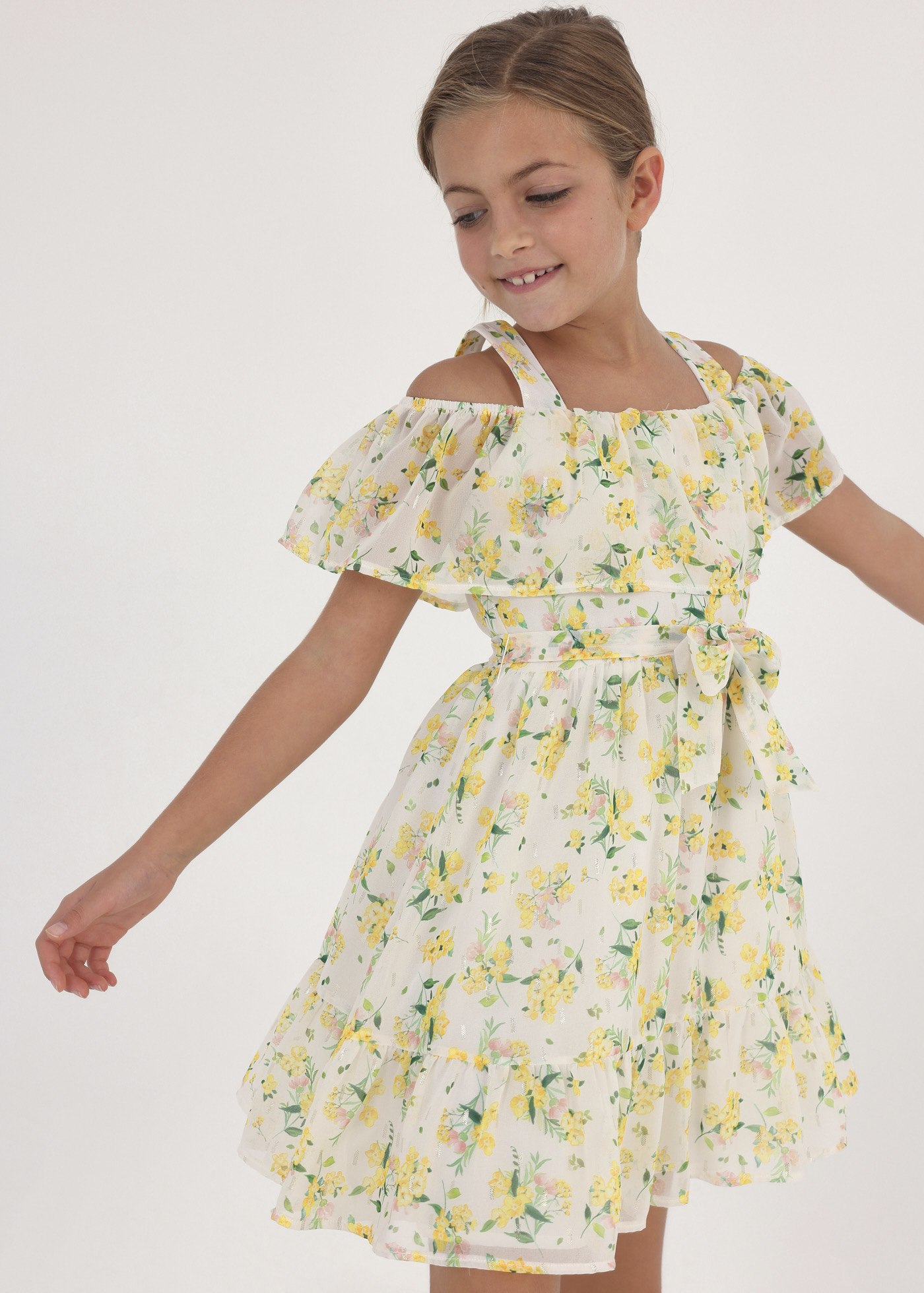 Robe Imprimée Pour Fille Mayoral - 100% Coton, Couleur Magenta - Fermeture éclair, Lavable En Machine