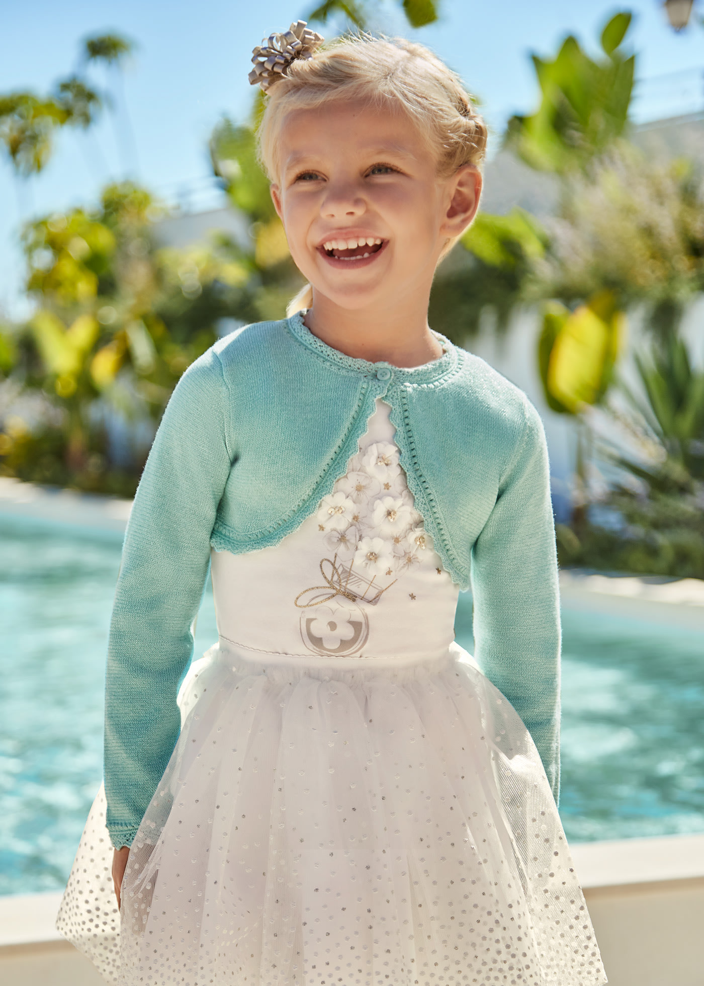 Cropped Cardigan Sustainable Tricot Cotton Girl Water | Mayoral ®