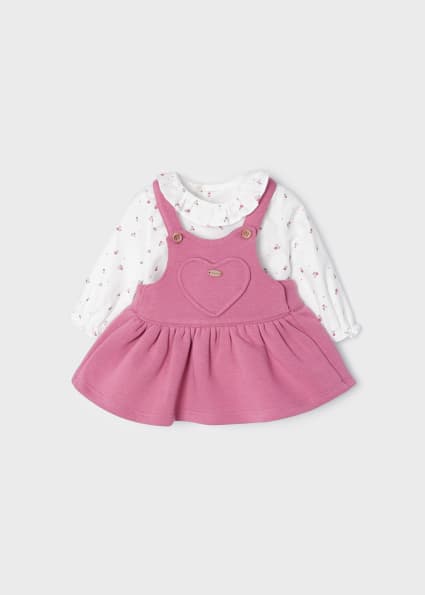 ECOFRIENDS 2-Piece set with overall dress newborn girl Camellia