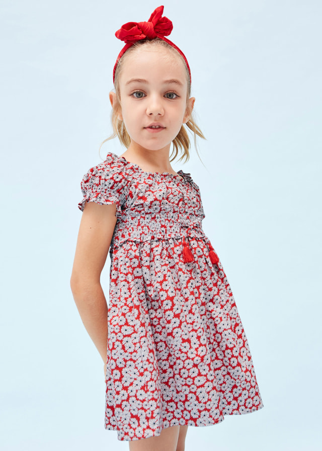 Vestido estampado de algodón sostenible para niña Rojo | Mayoral ®