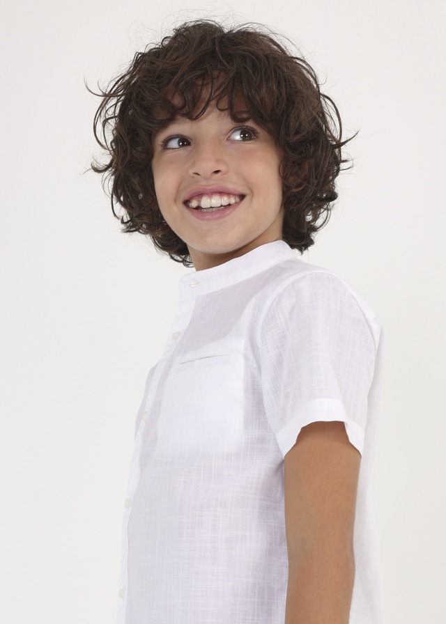 SIRRI Camicia Da Smoking Da Ragazzo Slim Fit Con Colletto Italiano - Foto 6