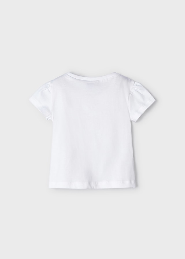 Koszulka z bawełny zrównoważonej dla dziewczynki Biały