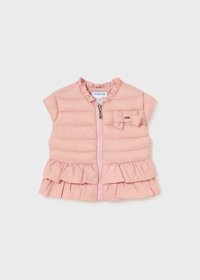 Gilet Matelassé Bébé Rose Pâle Vertbaudet – 18 Mois (81 Cm) – Doux, Chaud Et Élégant Avec Poches Et Pressions