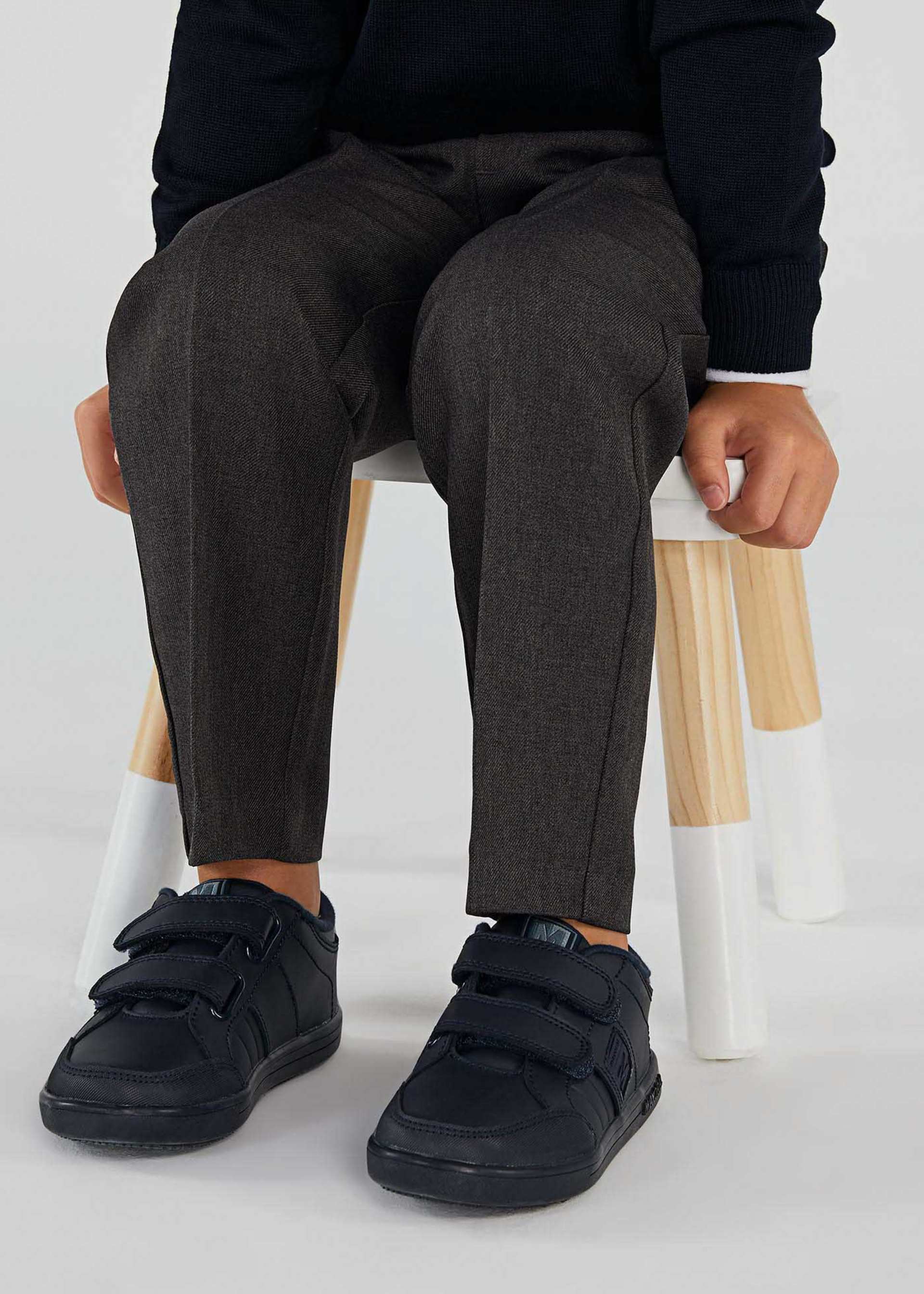 Boy leather school trainers