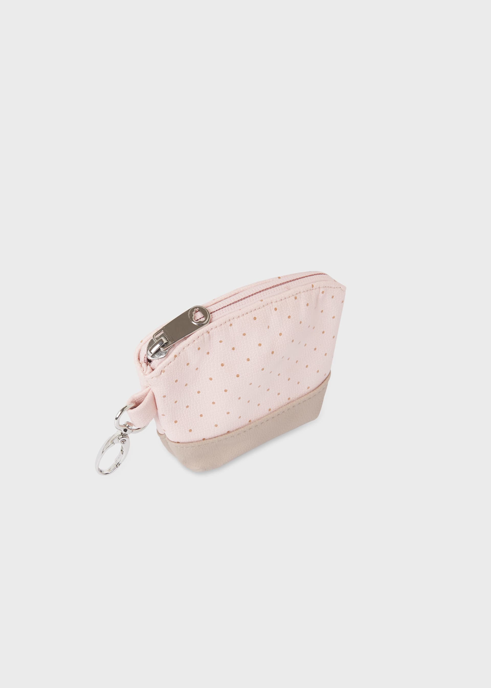 Polka-dot maternity bag with baby dummy holder