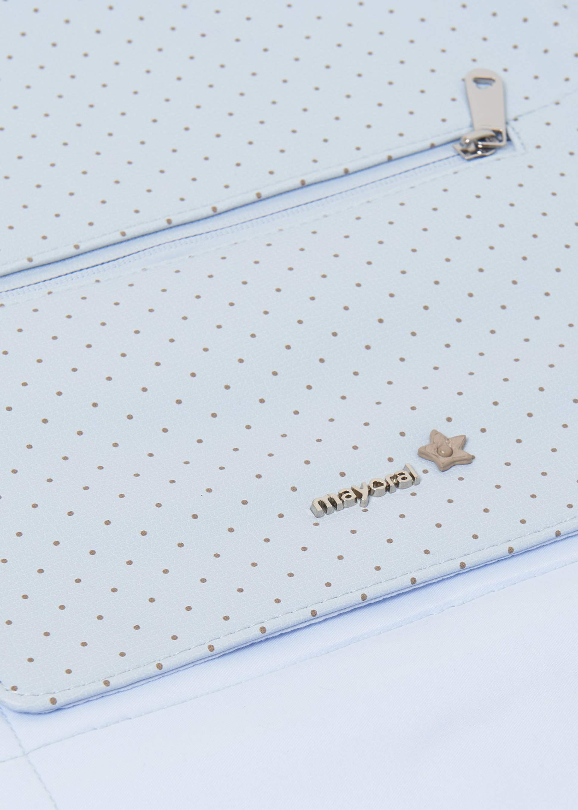Baby changing mat with polka dots