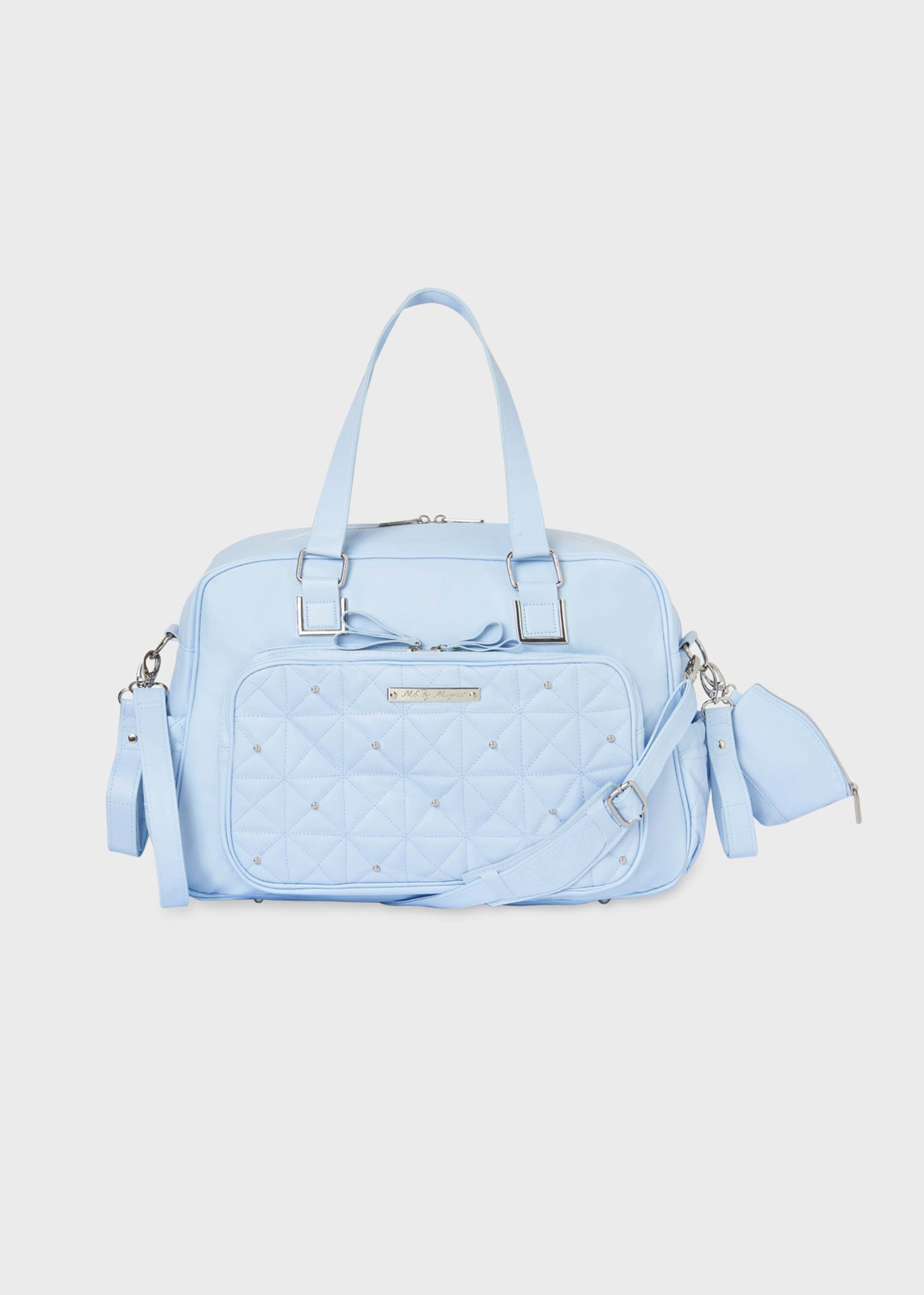 Changing bag with appliques and dummy holder Changing bag with appliques and dummy holder