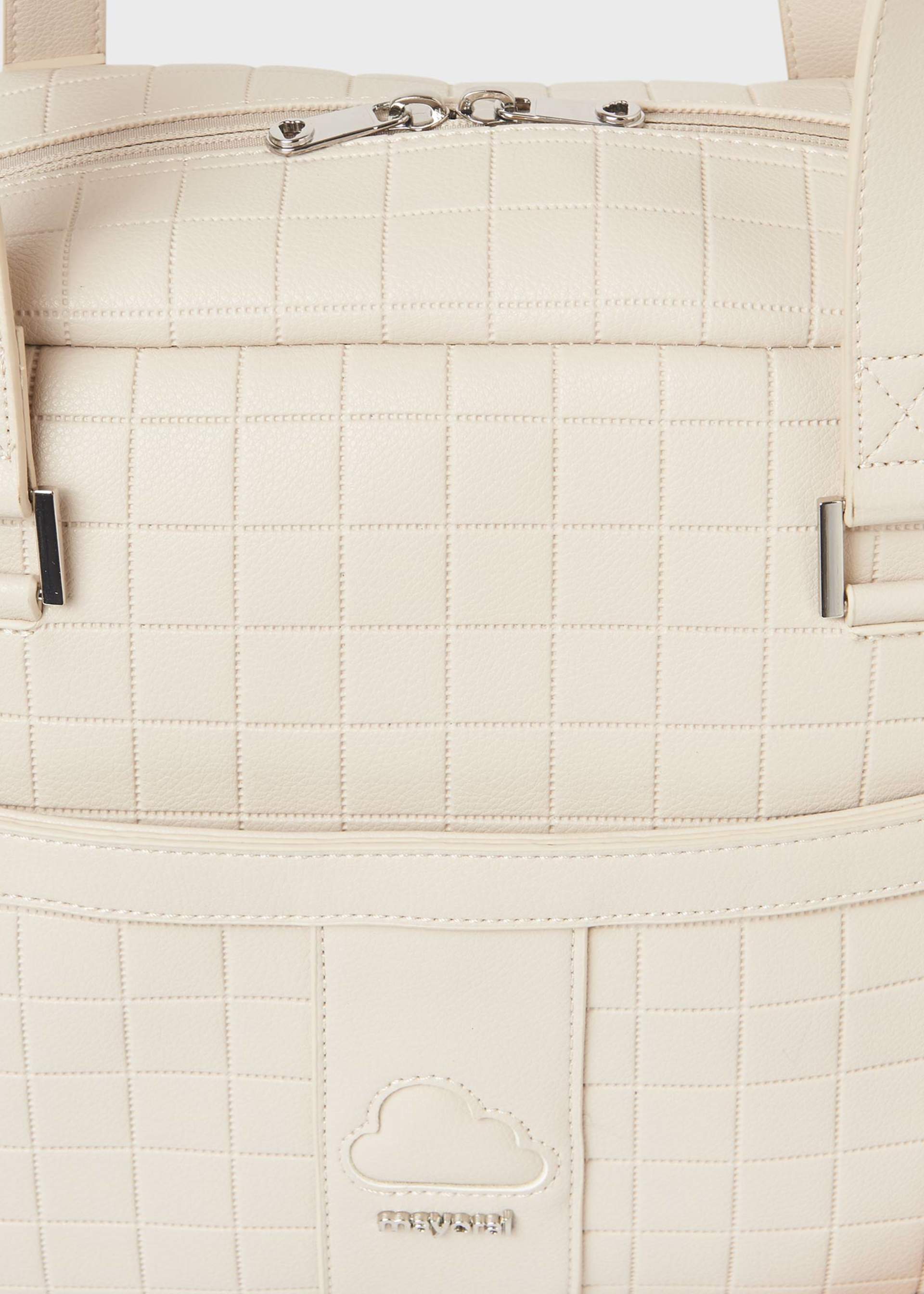 Quilted bag with baby pacifier holder Quilted bag with baby pacifier holder