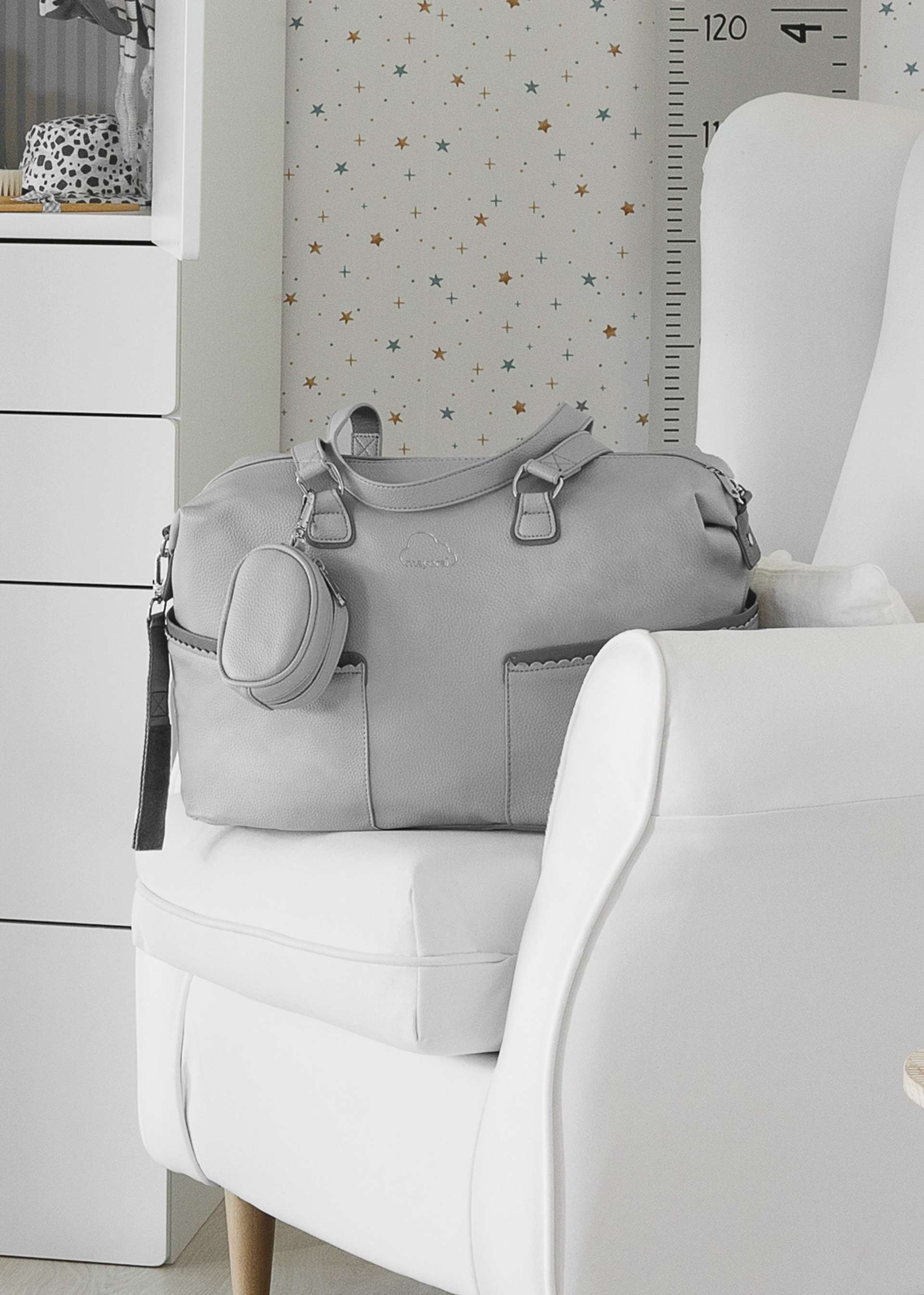 Baby Scalloped Diaper Bag With Pacifier Holder