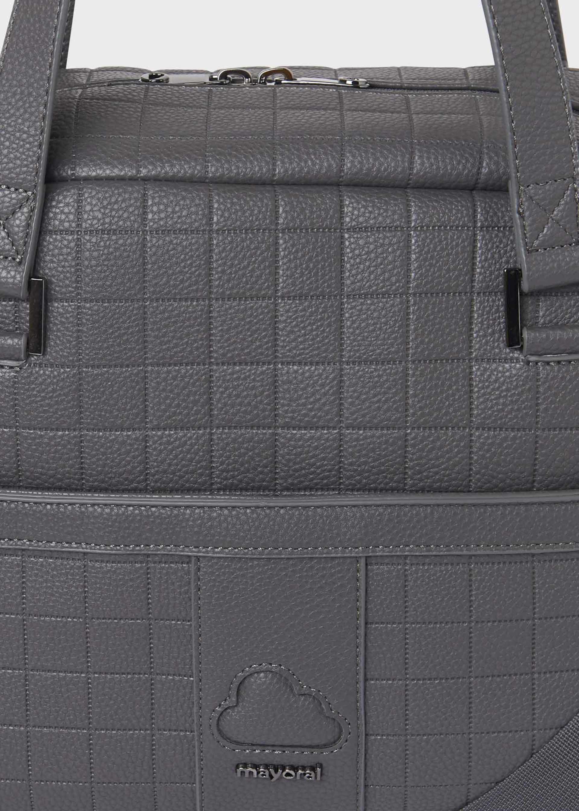 Quilted bag with baby pacifier holder Quilted bag with baby pacifier holder