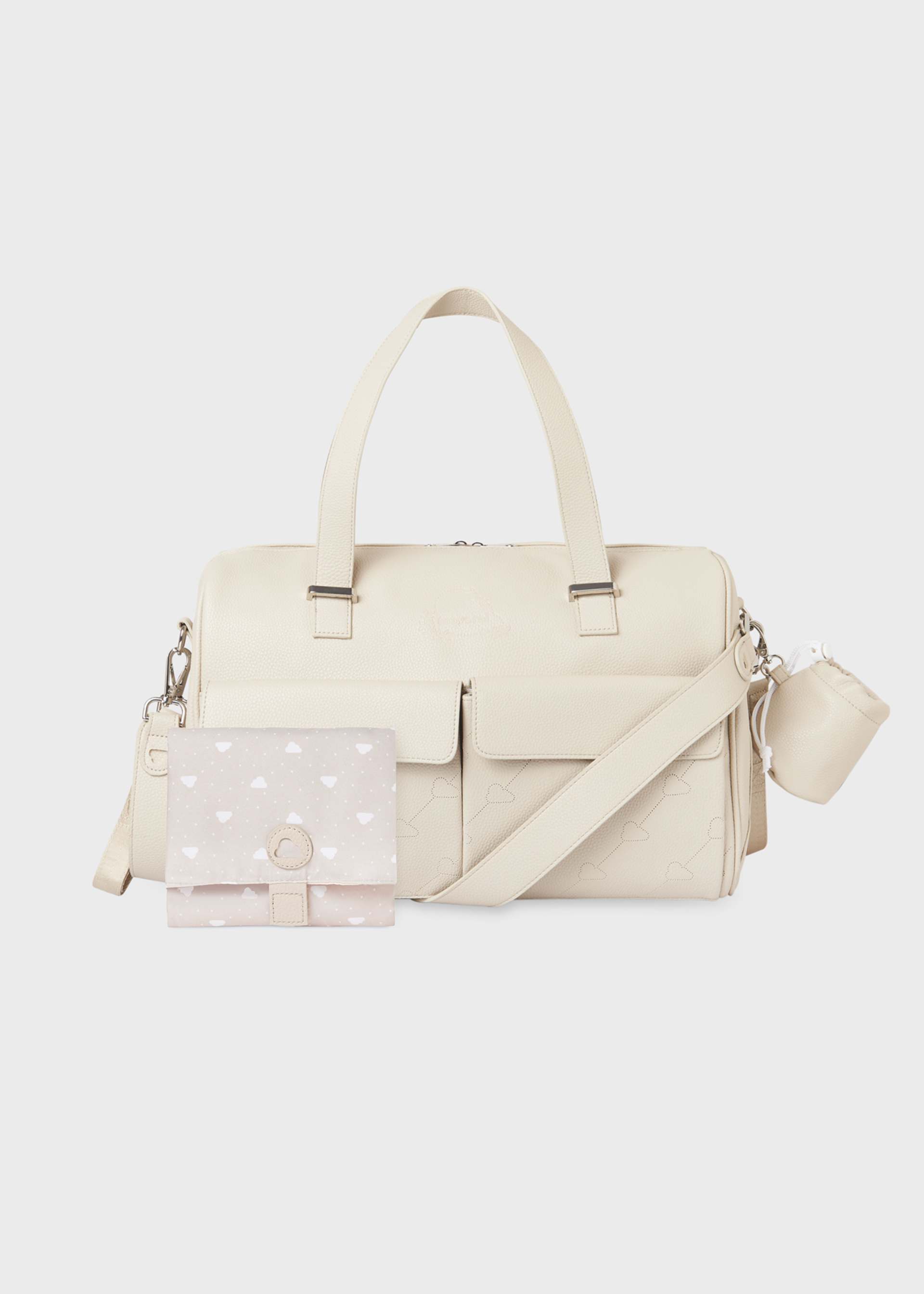 Sac maternité à double poche avec accessoires bébé