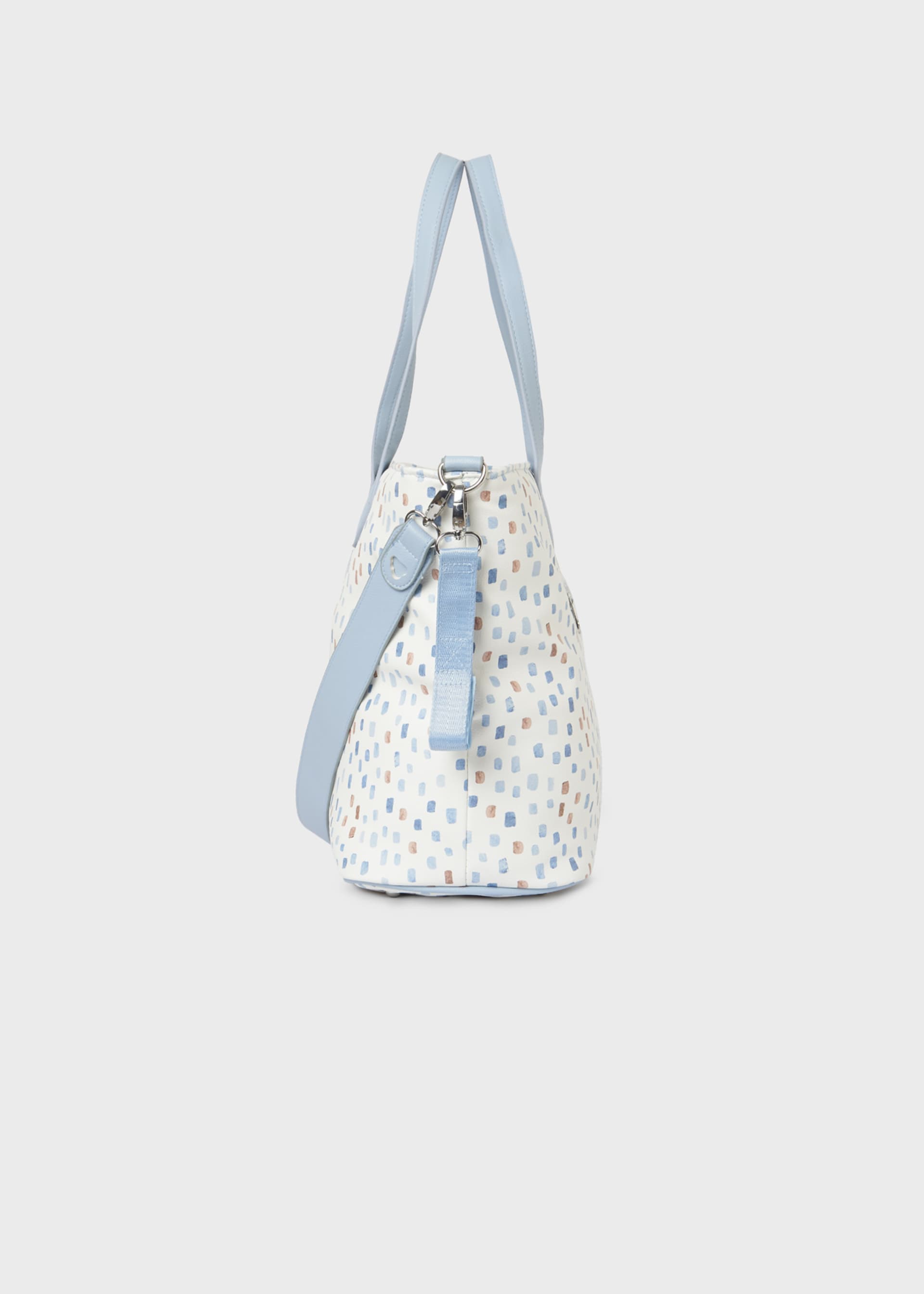 Printed faux leather baby bag