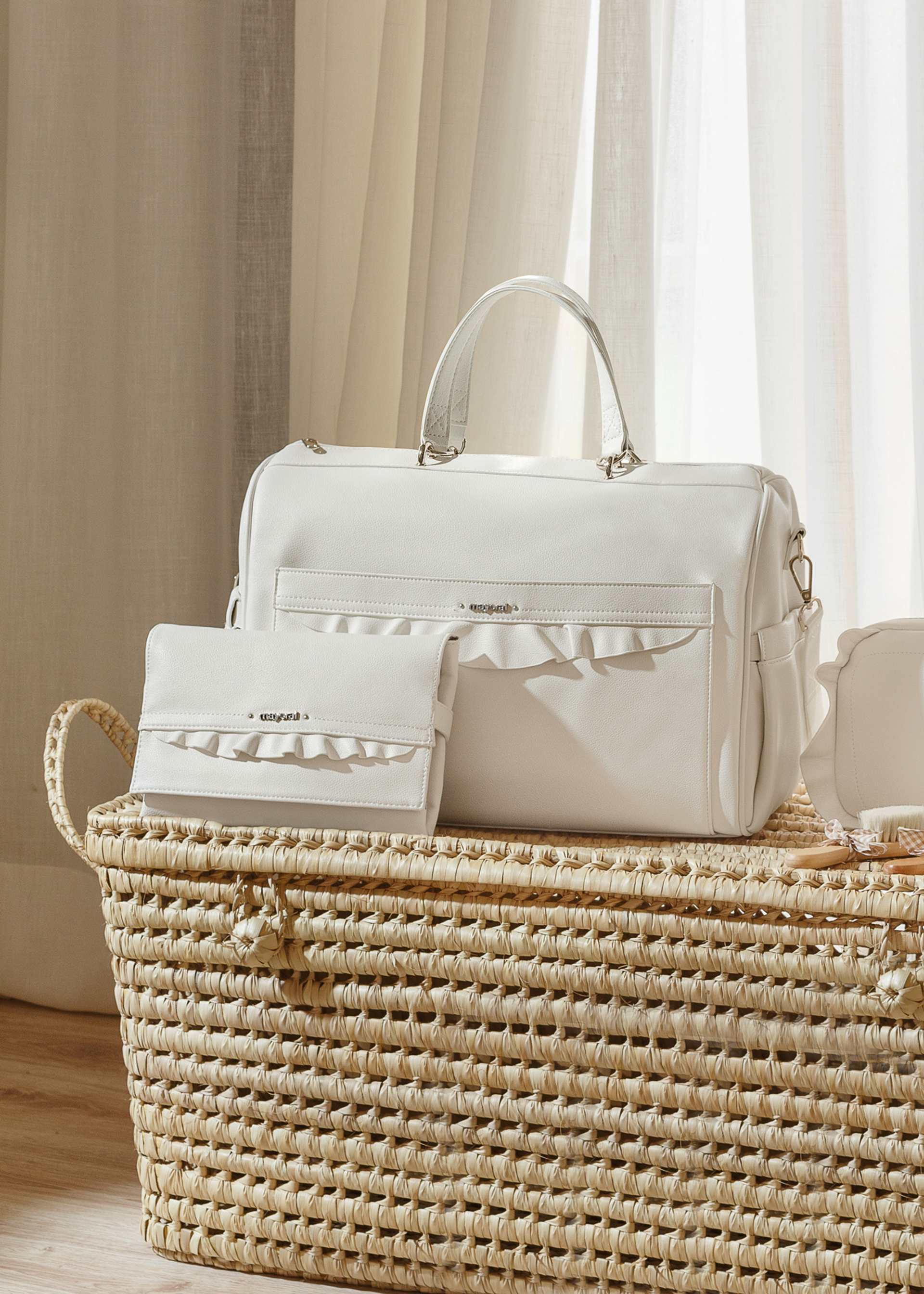 Wickeltasche Rüschendetail Baby