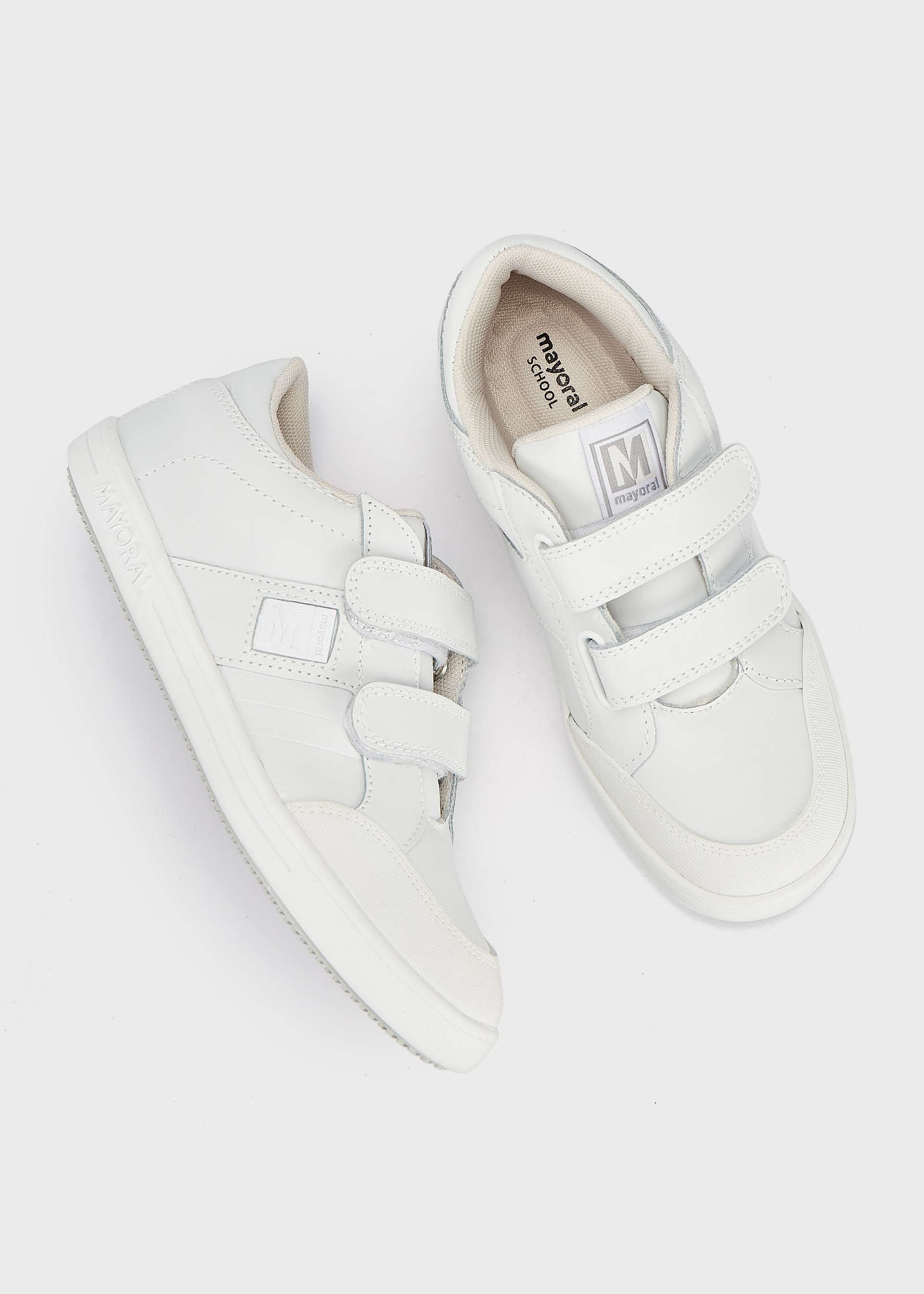 Sapatilhas de pele duplo velcro menino