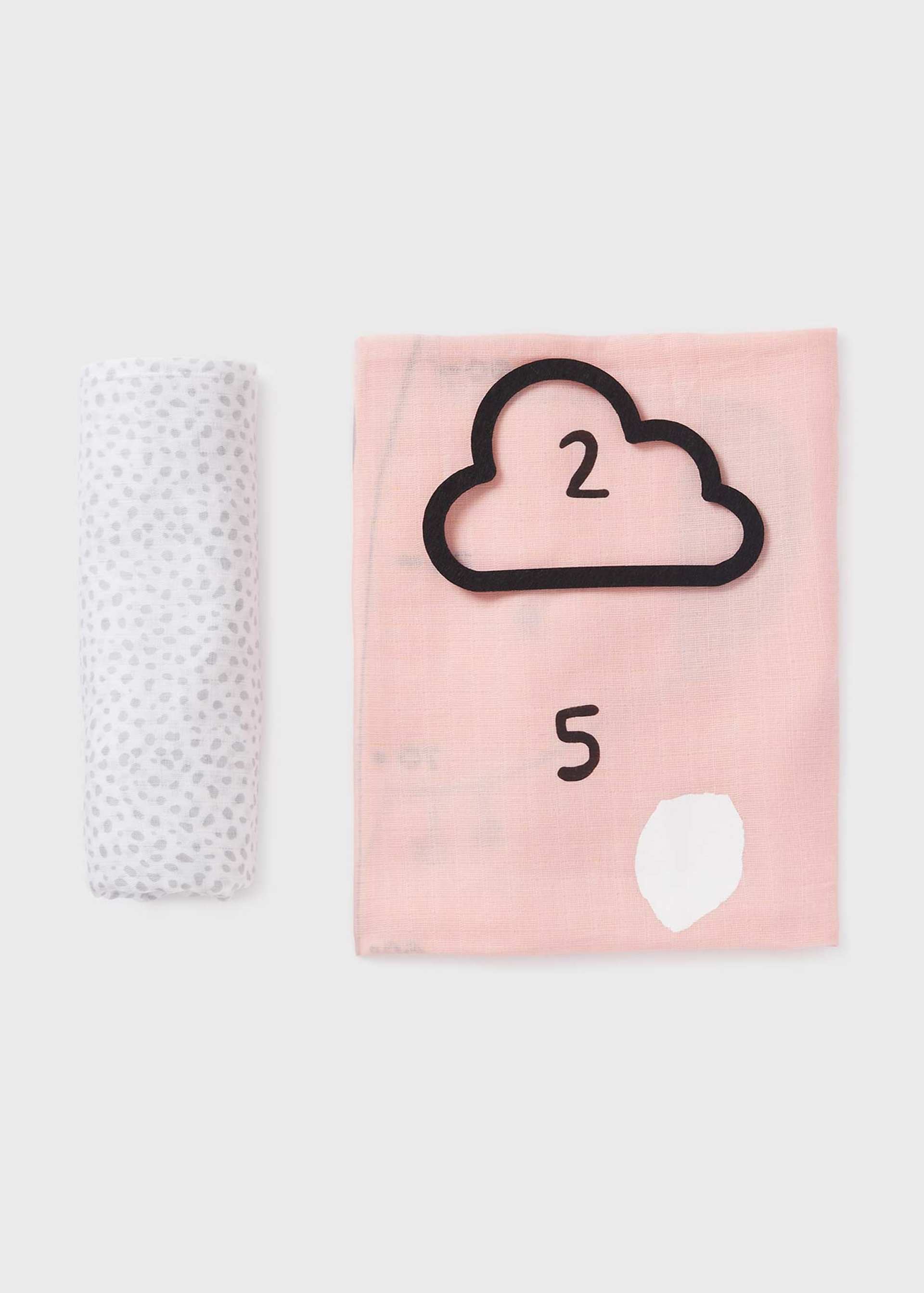 Baby 2-Pack Muslin Cloths With Growth Chart Baby 2-Pack Muslin Cloths With Growth Chart