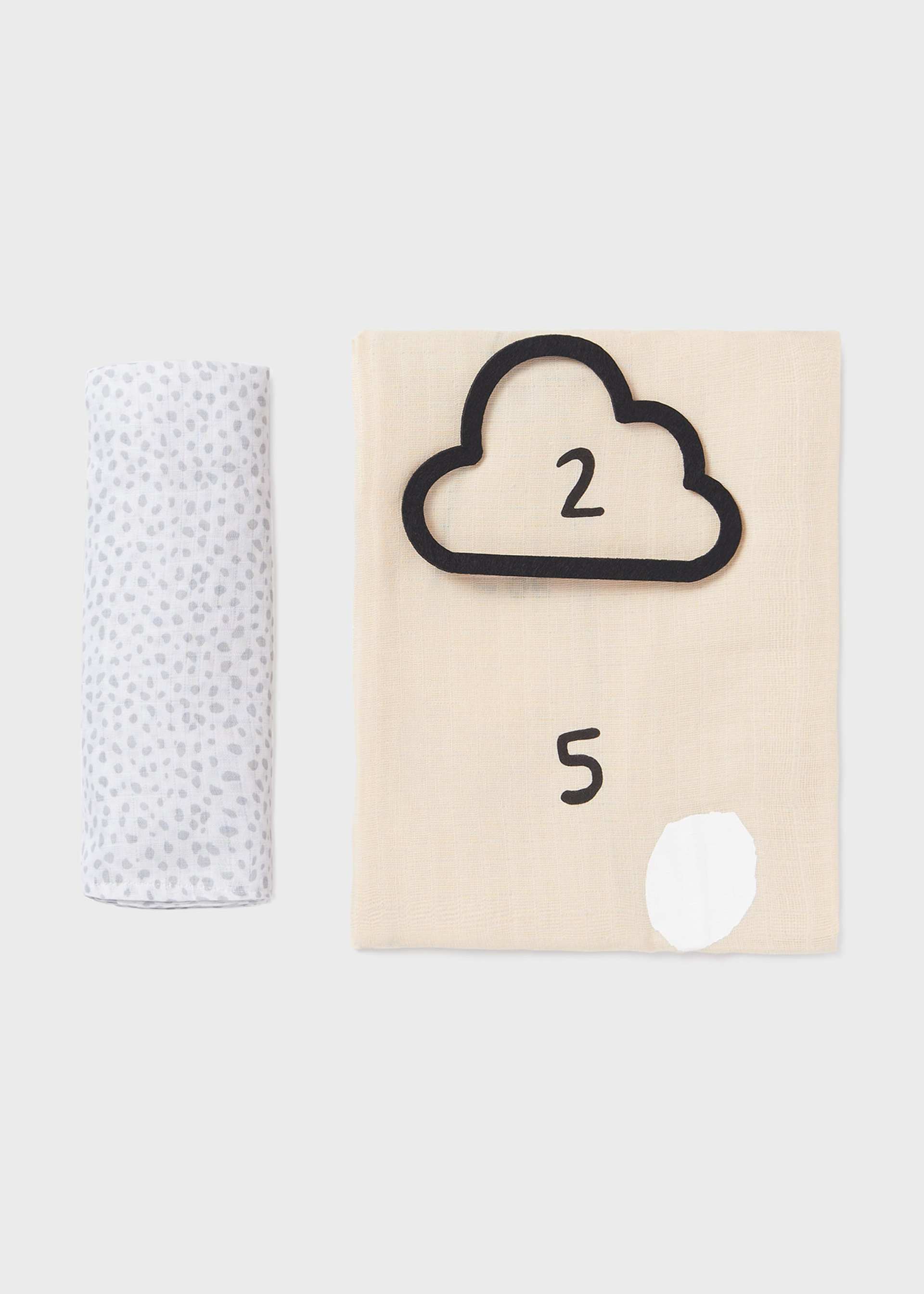 Baby 2-Pack Muslin Cloths With Growth Chart Baby 2-Pack Muslin Cloths With Growth Chart