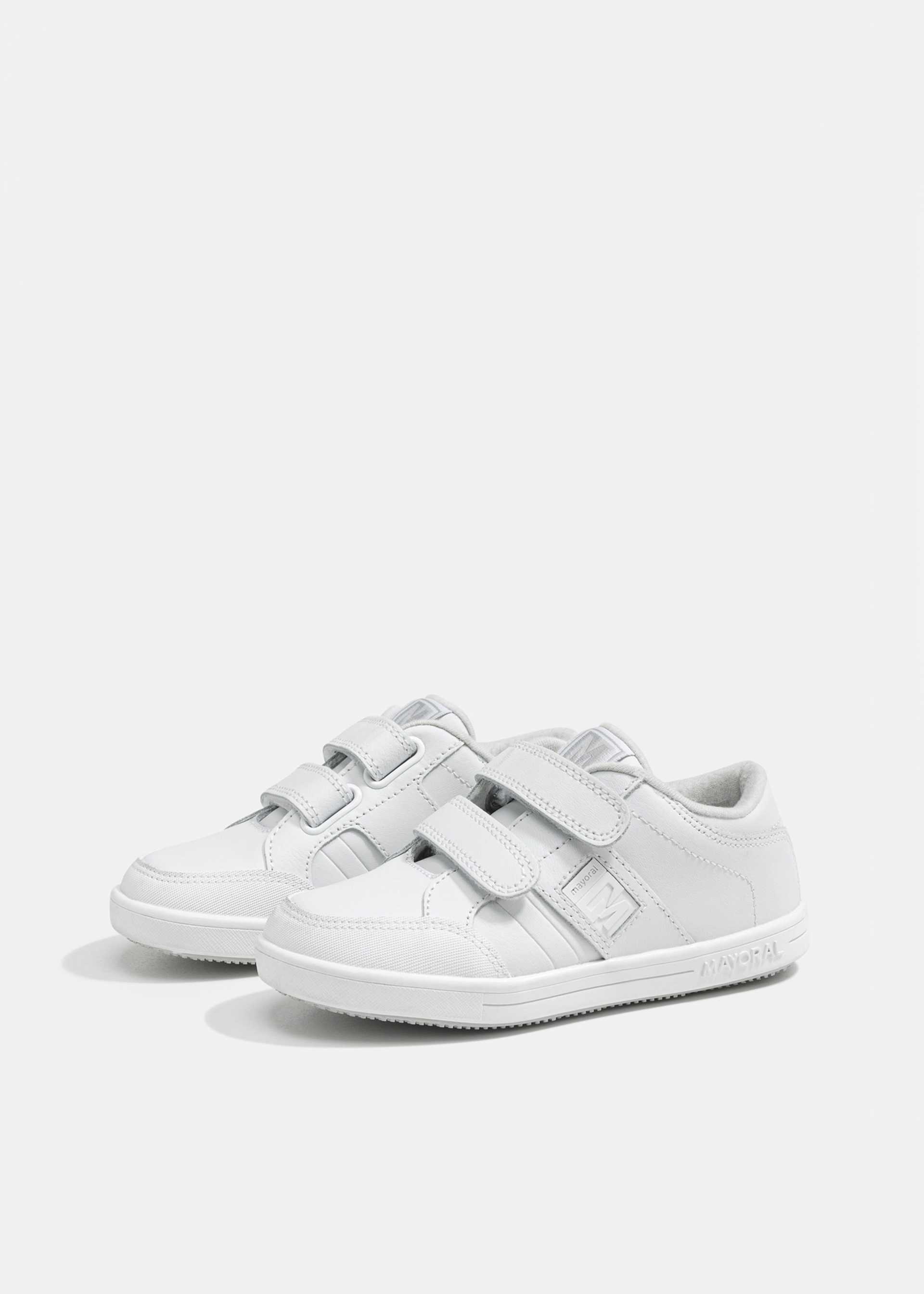 Scarpe sportive pelle con doppio velcro bambino