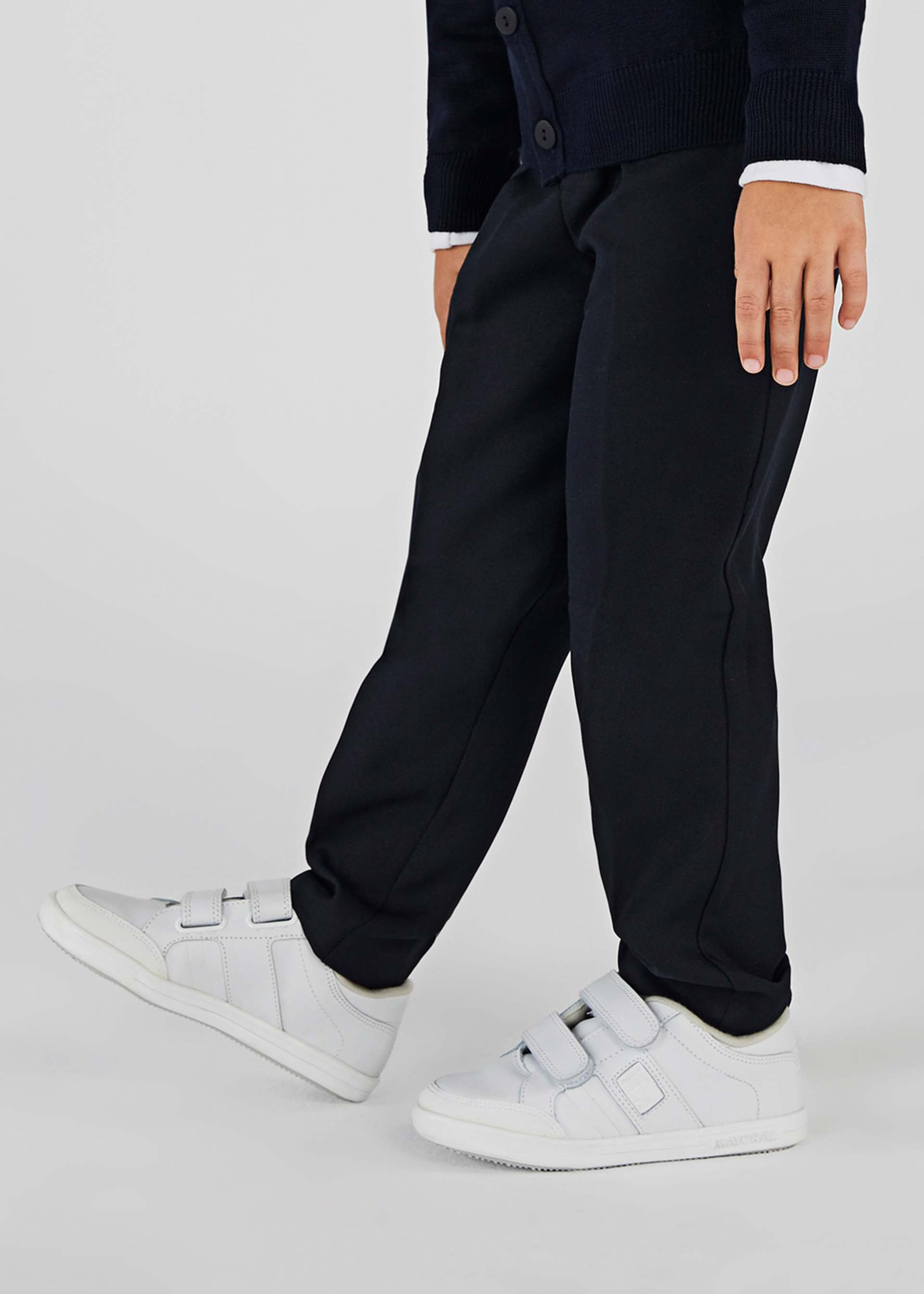 Sapatilhas de pele duplo velcro menino