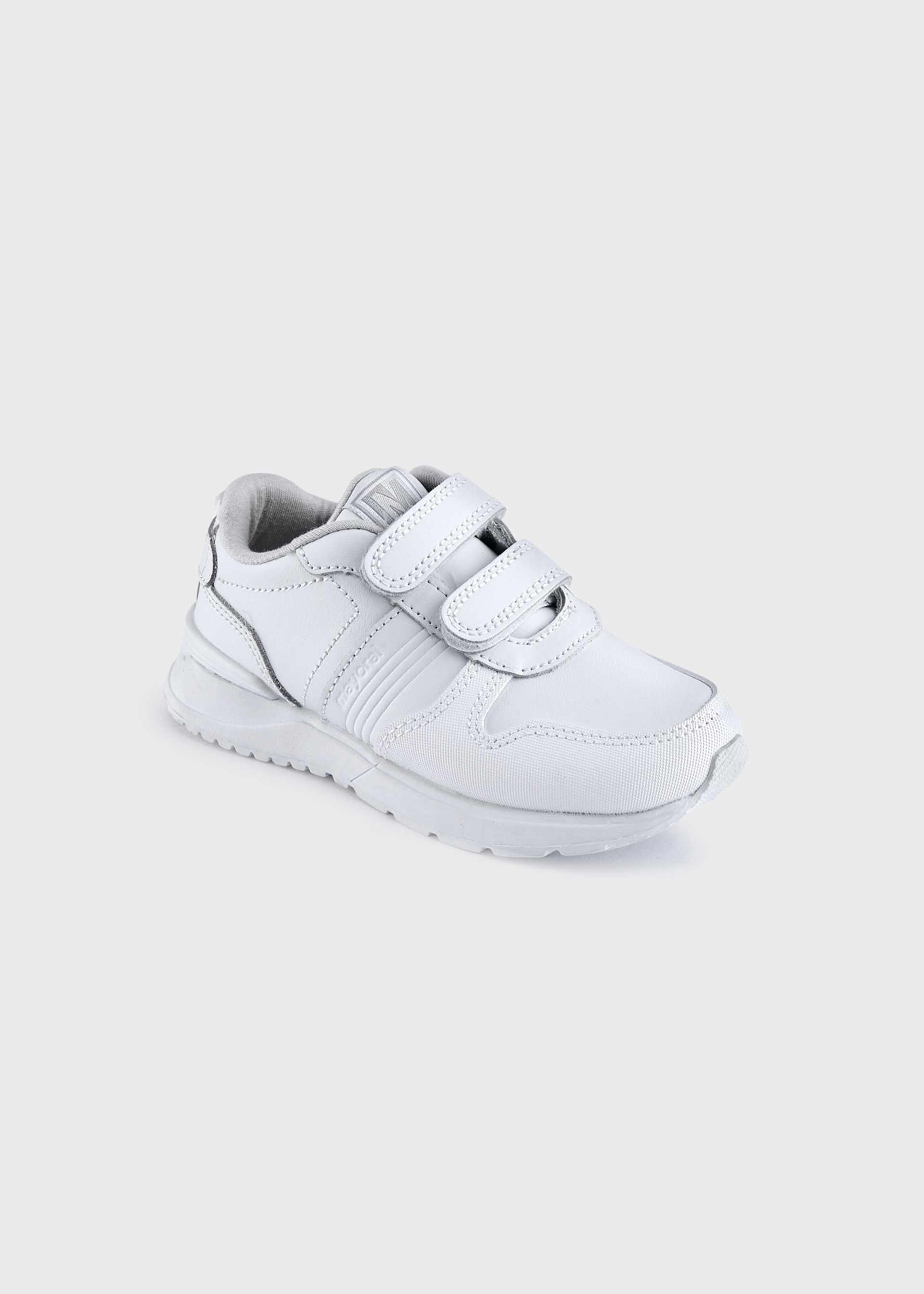 Sapatilhas de pele duplo velcro menino