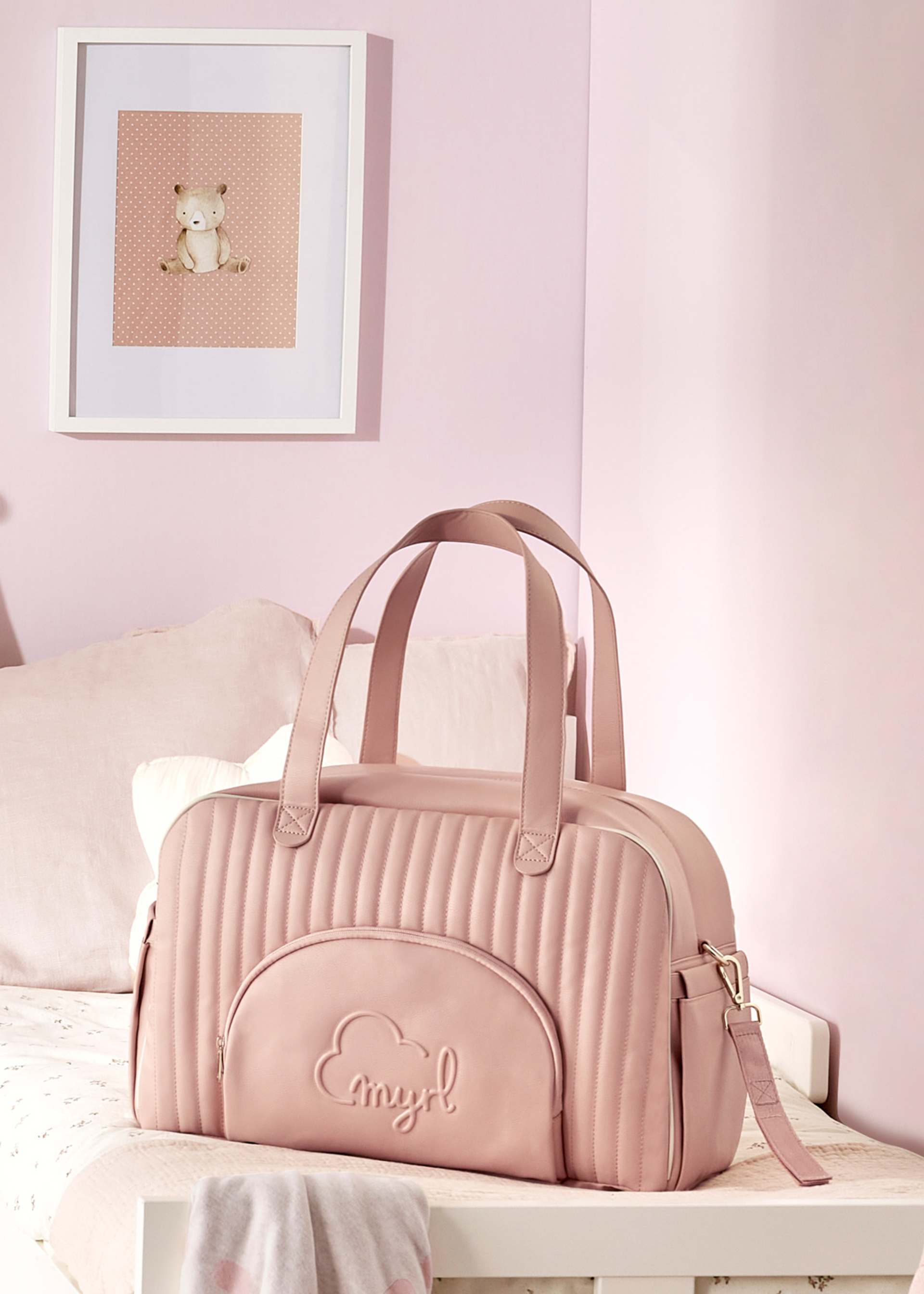 Padded baby changing bag