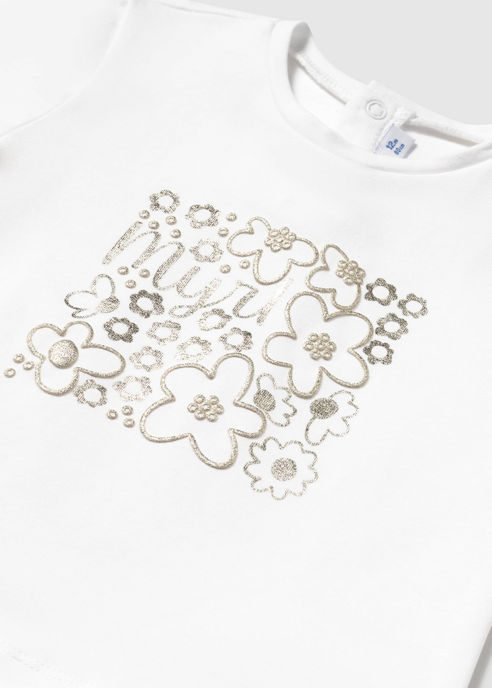 Baby basic t-shirt with metallic drawing Baby basic t-shirt with metallic drawing