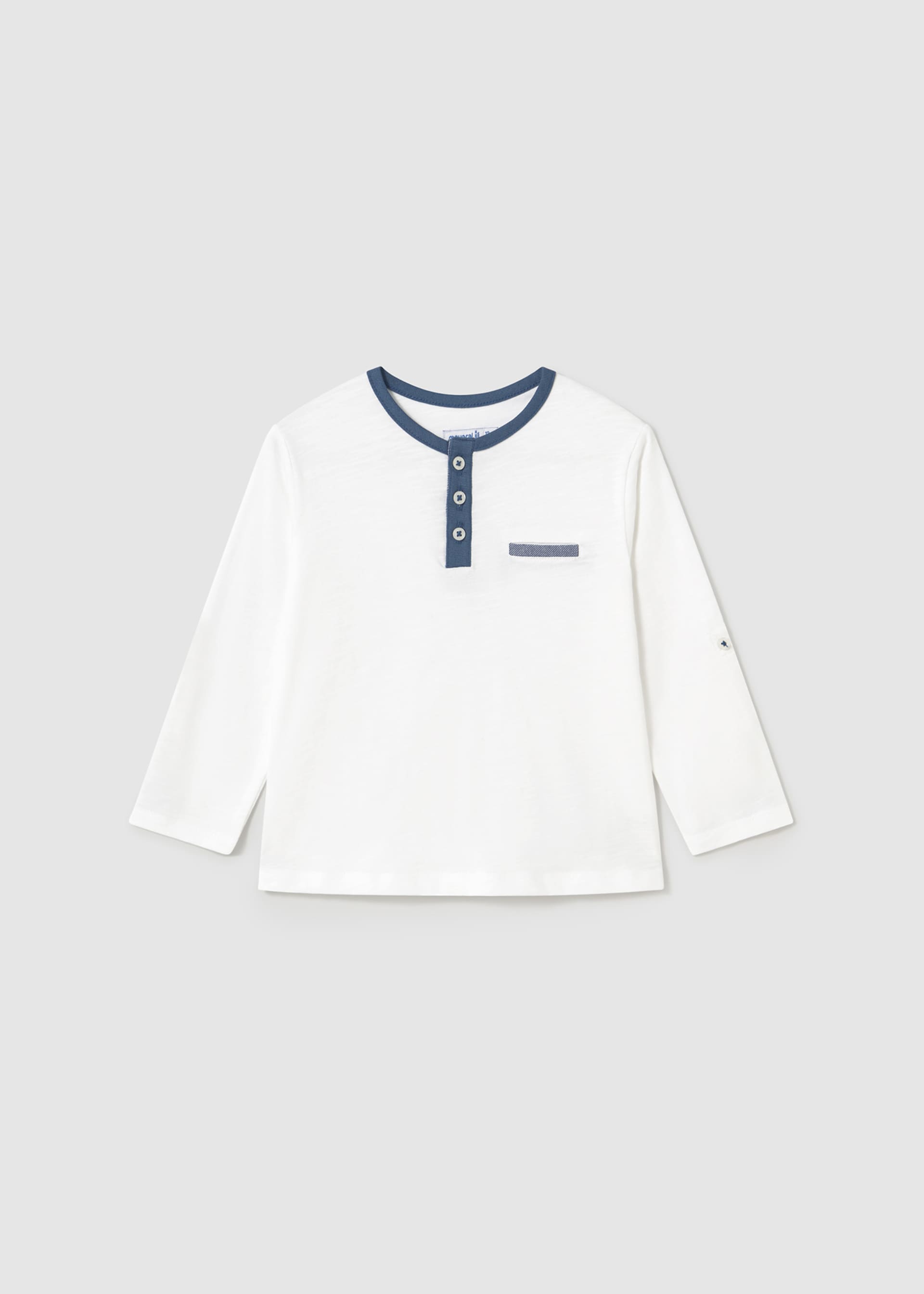 Baby Long-Sleeve T-Shirt with Contrast Collar