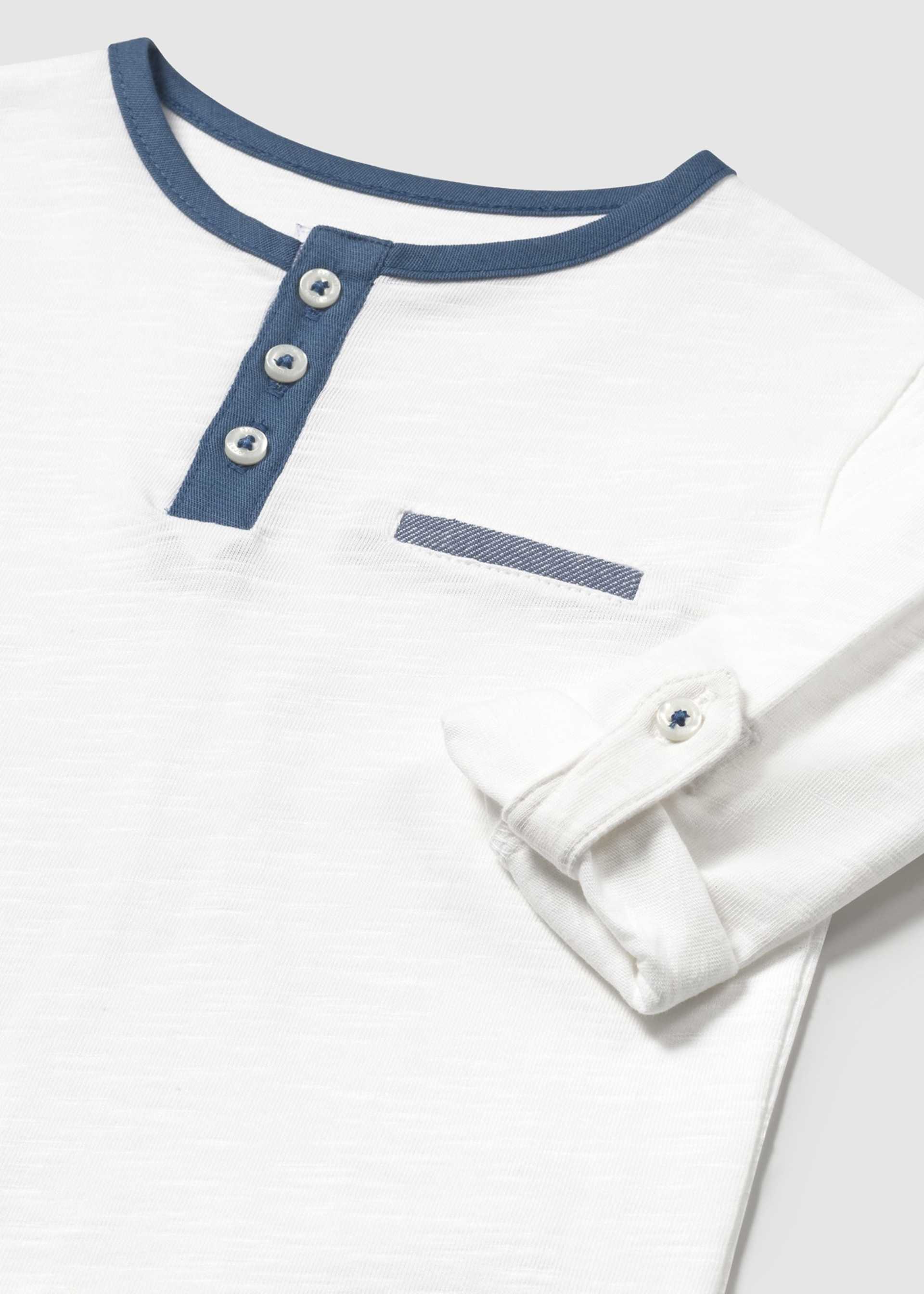 Baby Long-Sleeve T-Shirt with Contrast Collar