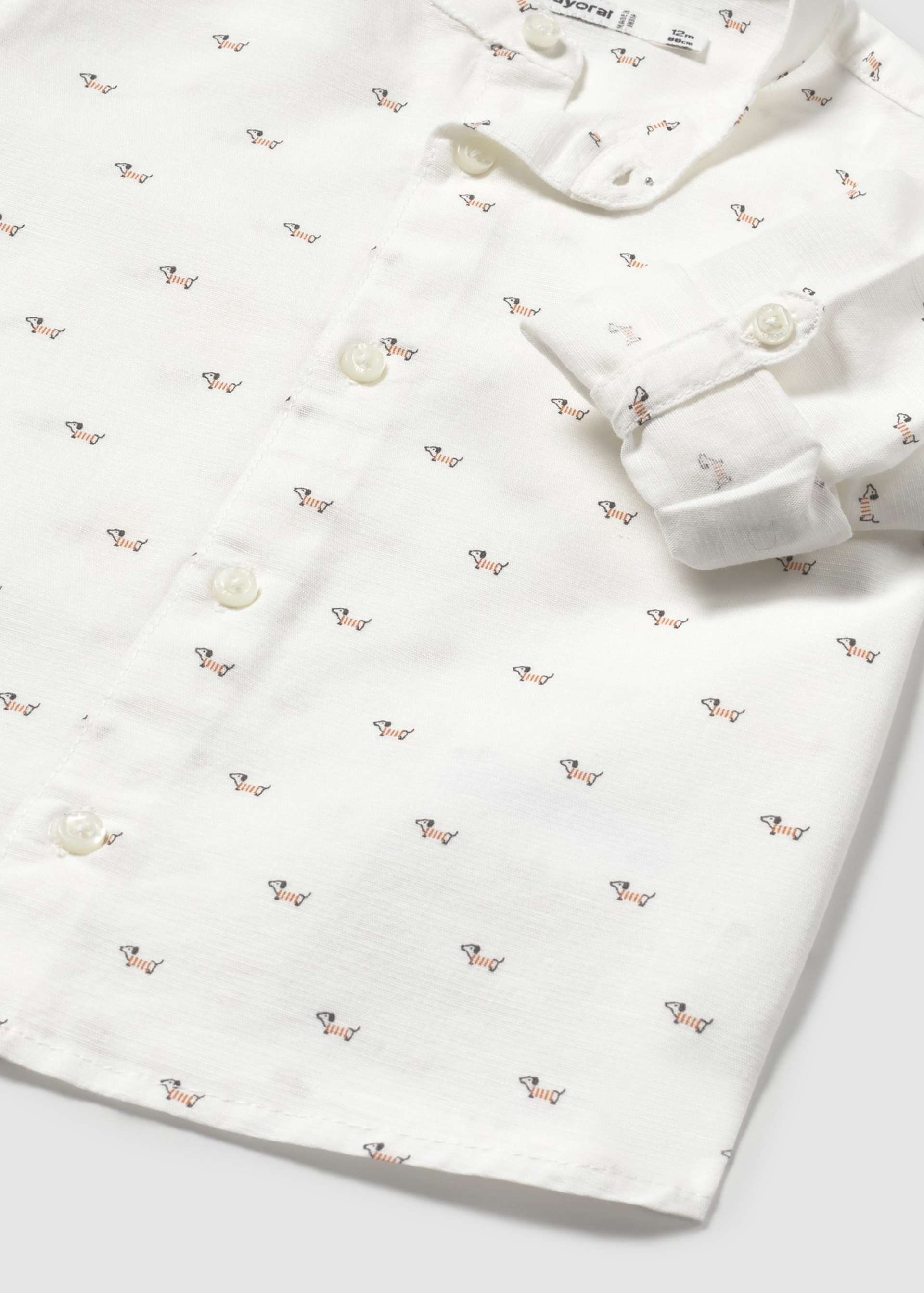 Camisa manga larga cuello mao bebé Camisa manga larga cuello mao bebé