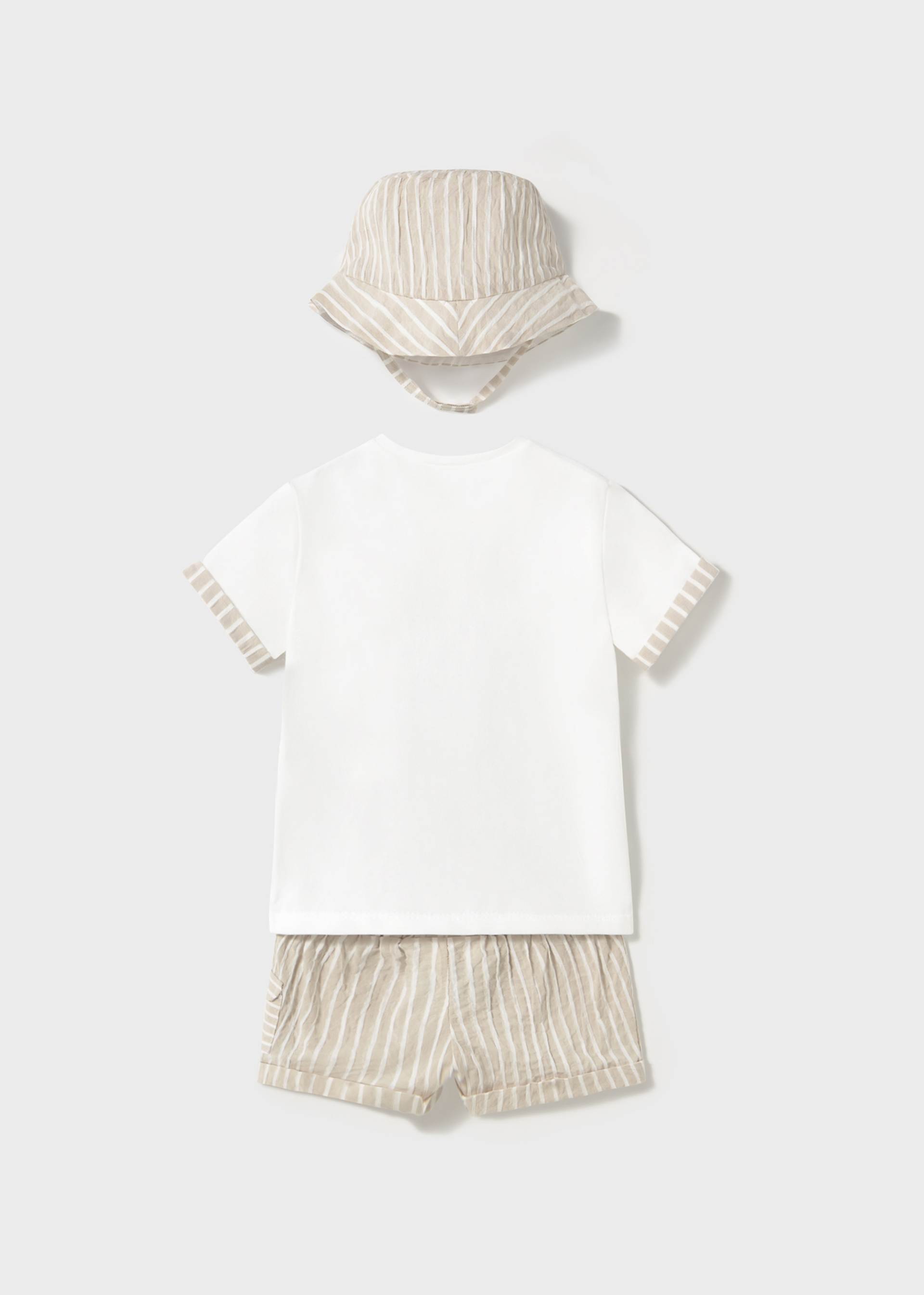 Ensemble 3 pièces avec bonnet nouveau-né