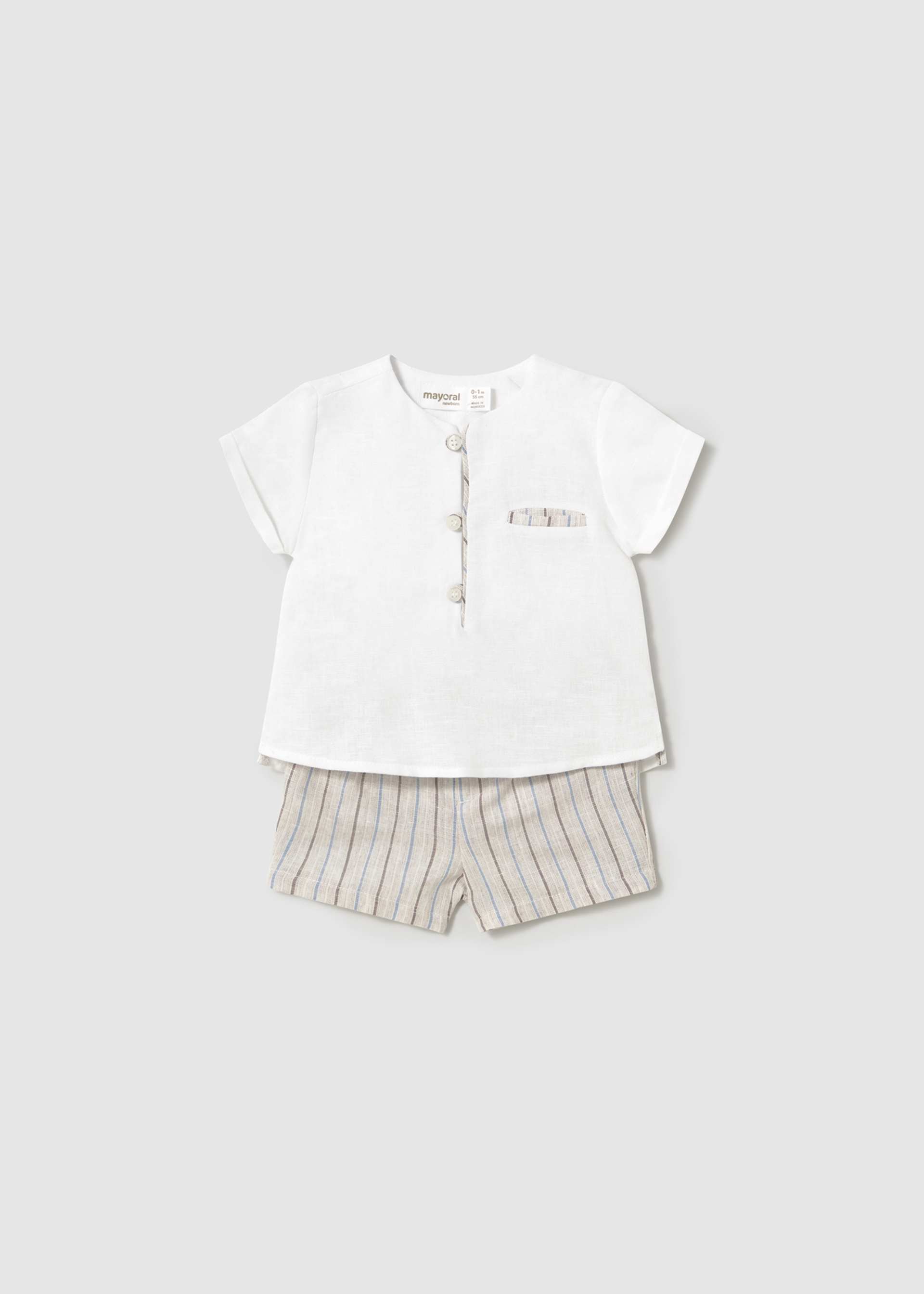 Newborn Shorts and Linen Shirt Set