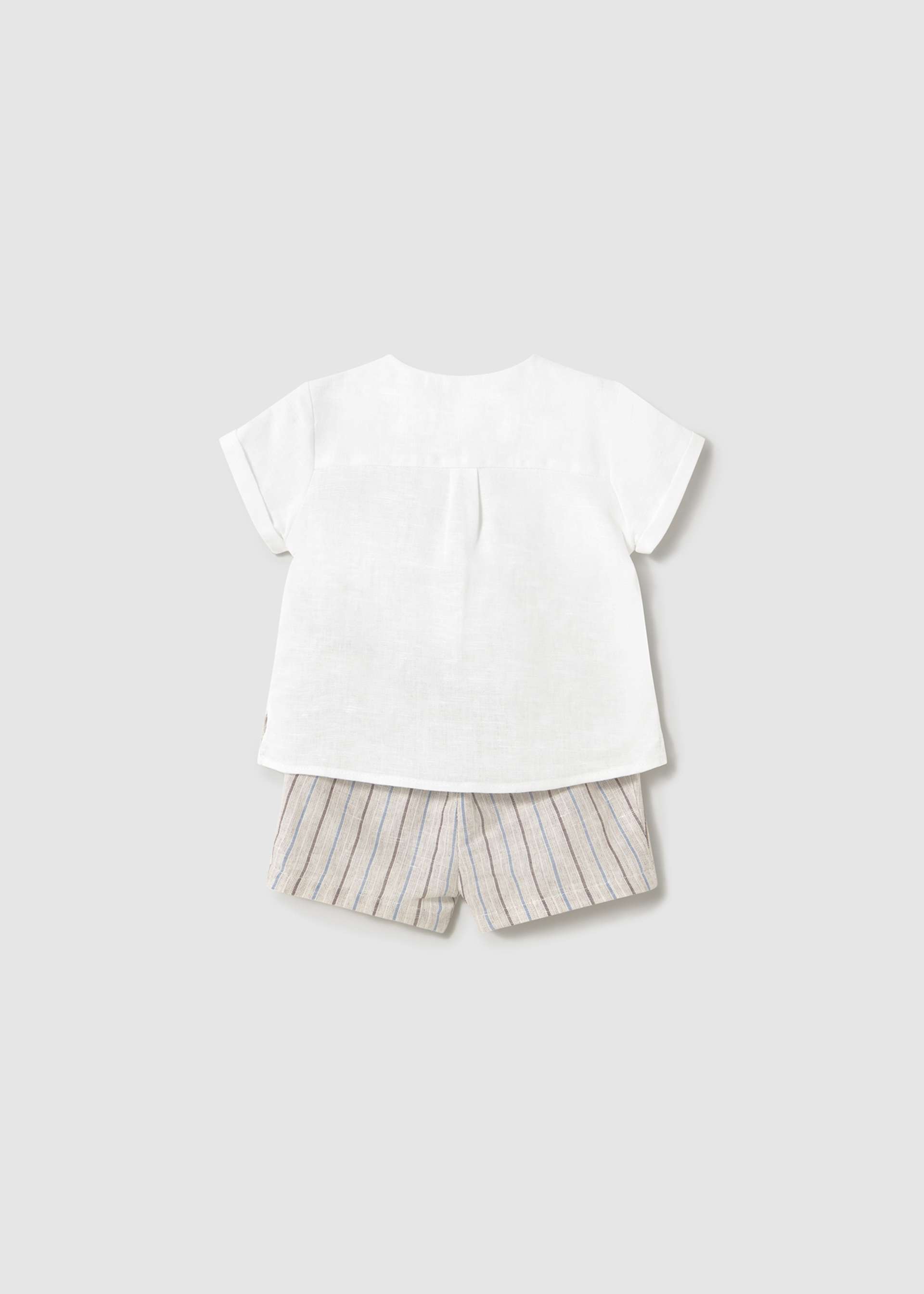 Set pantaloni scurti si camasa din in nou-nascut Set pantaloni scurti si camasa din in nou-nascut